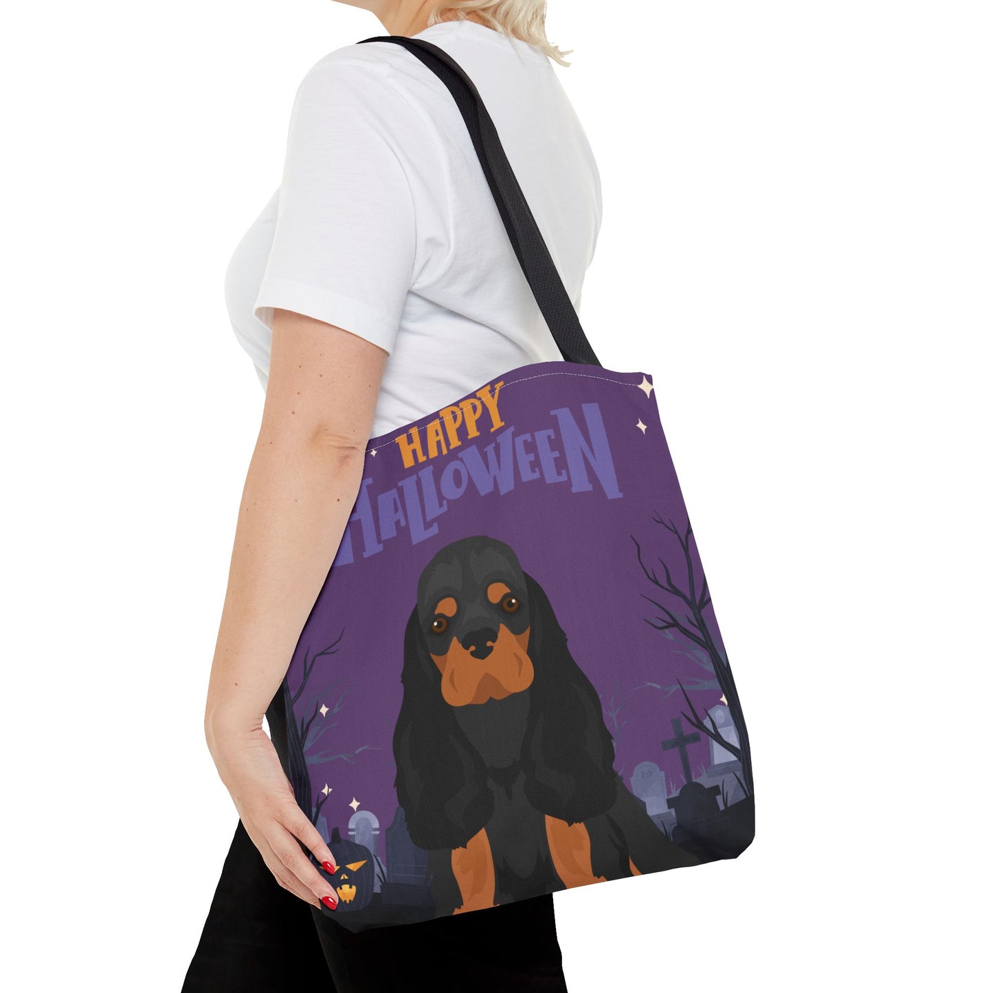 Cocker Spaniel Dog Happy Halloween Tote Bag 16x16