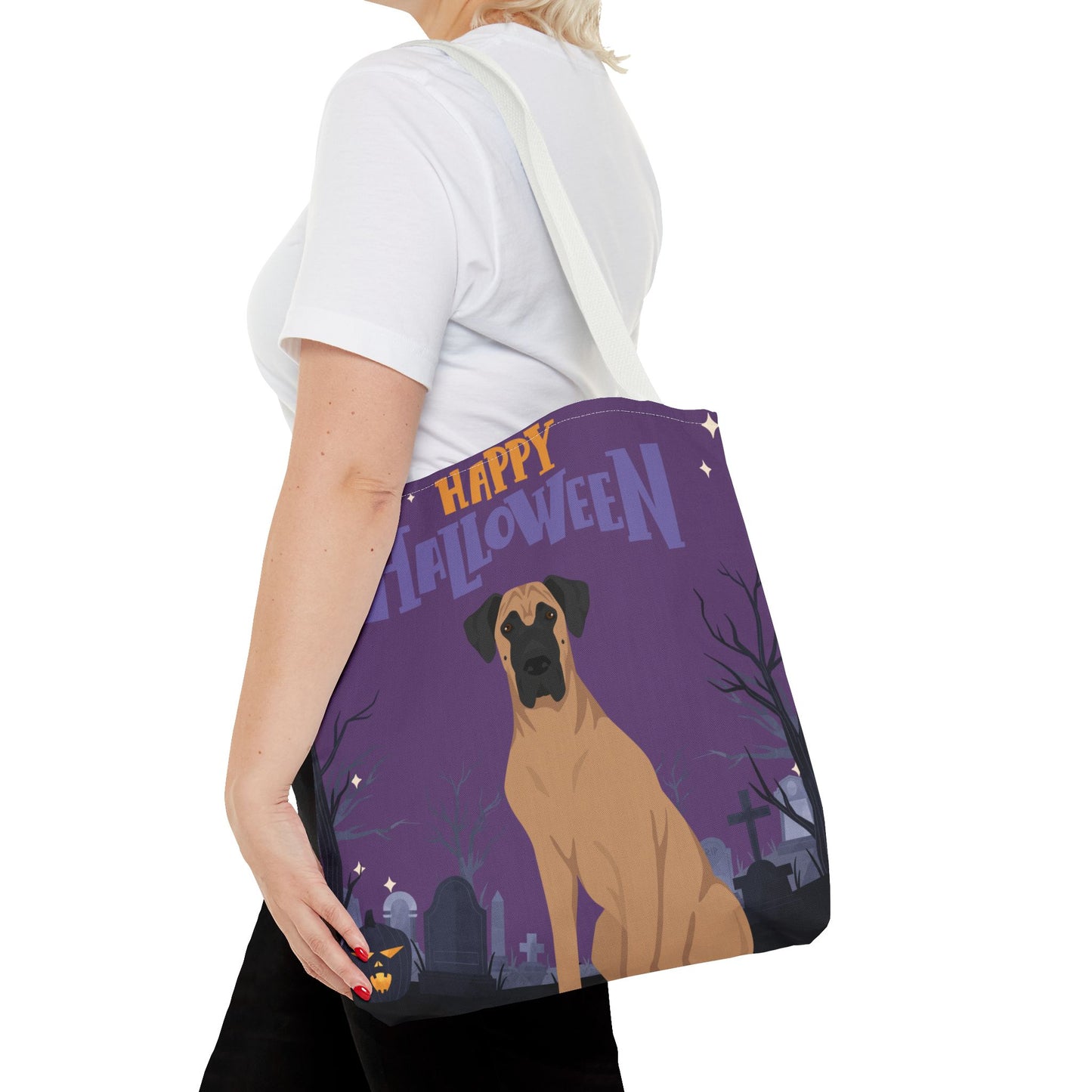 Great Dane Dog Happy Halloween Tote Bag 16x16