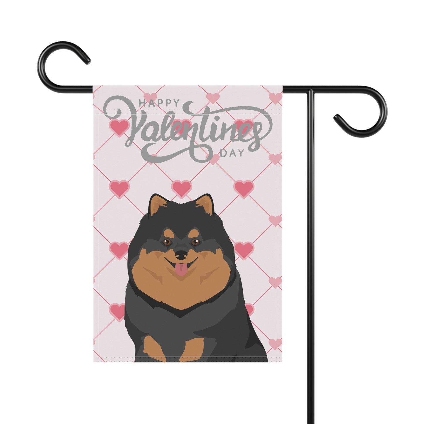 Pomeranian Dog Valentines Day Garden Flag