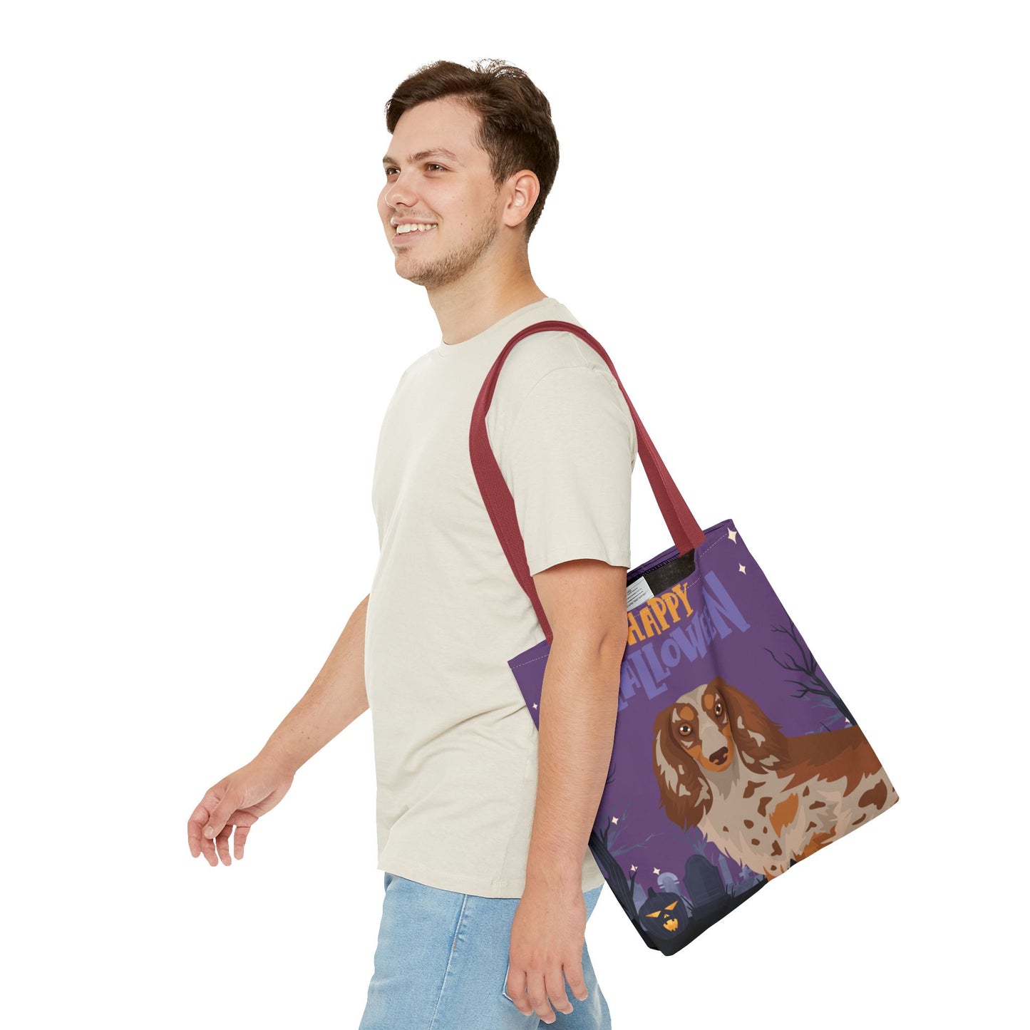 Dachshund Dog Happy Halloween Tote Bag 16x16