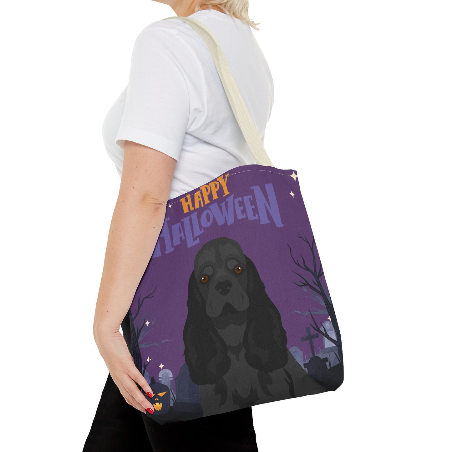Cocker Spaniel Dog Happy Halloween Tote Bag 16x16