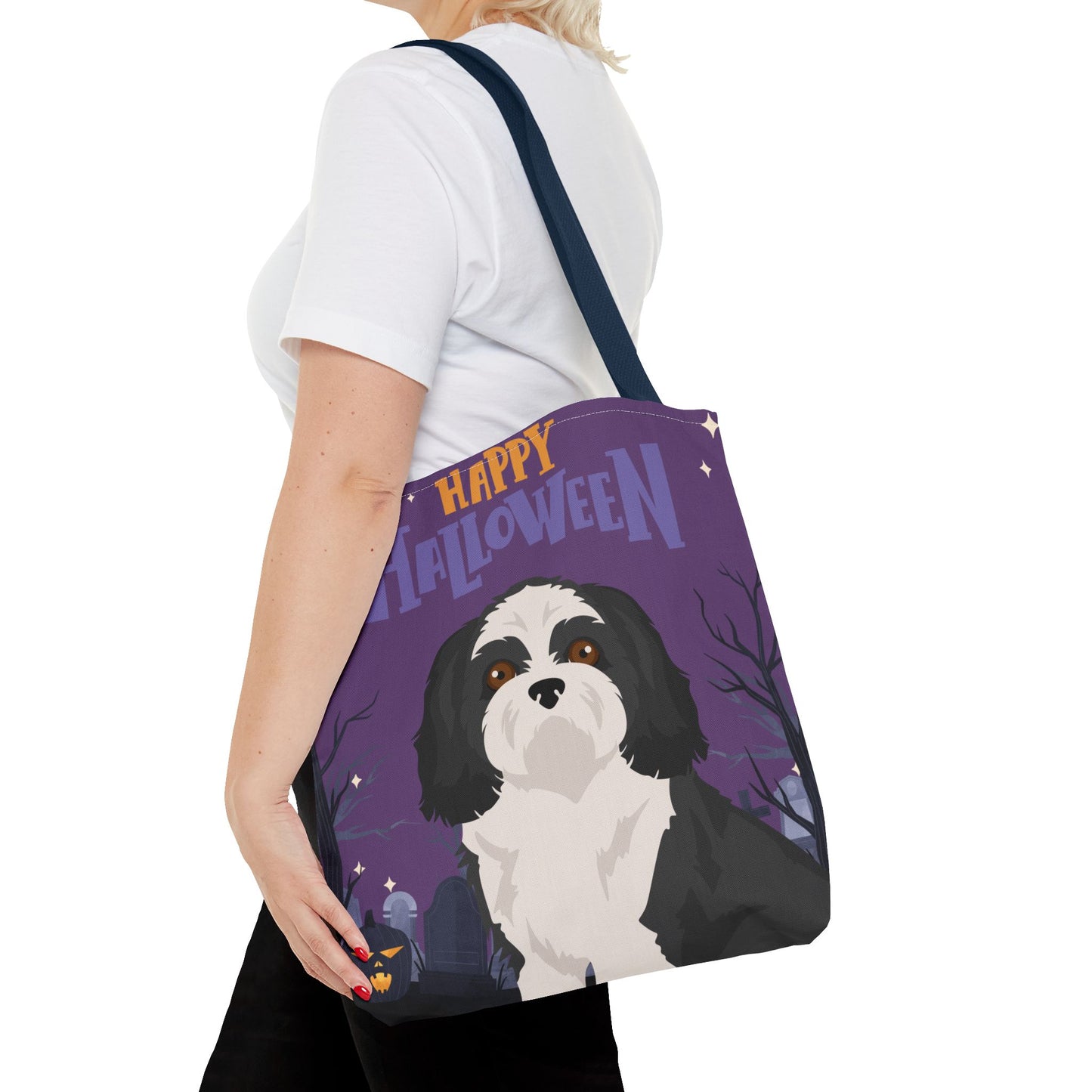 Shih Tzu Dog Happy Halloween Tote Bag 16x16
