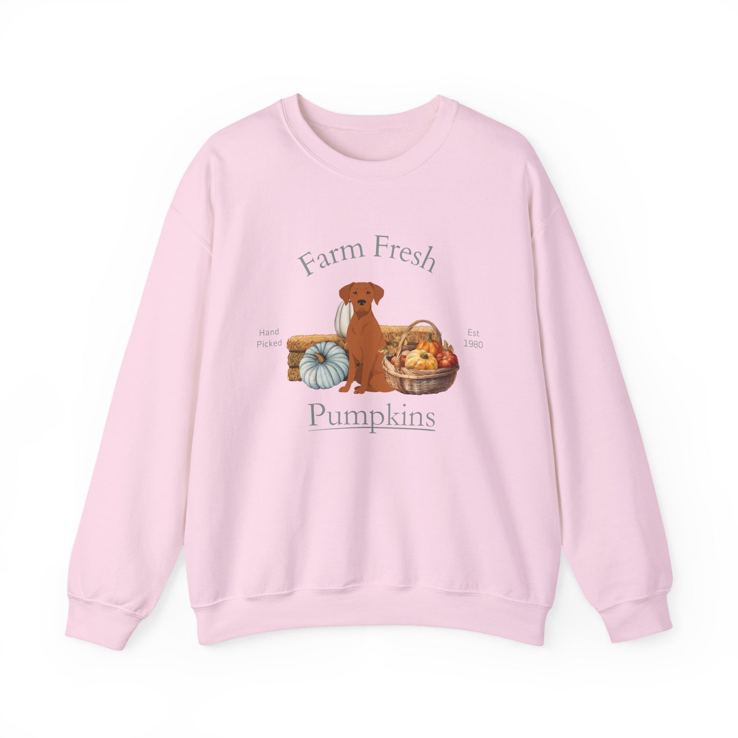 Rhodesian Ridgeback Dog Fall Farm Fresh Unisex Heavy Blend Crewneck Sweatshirt