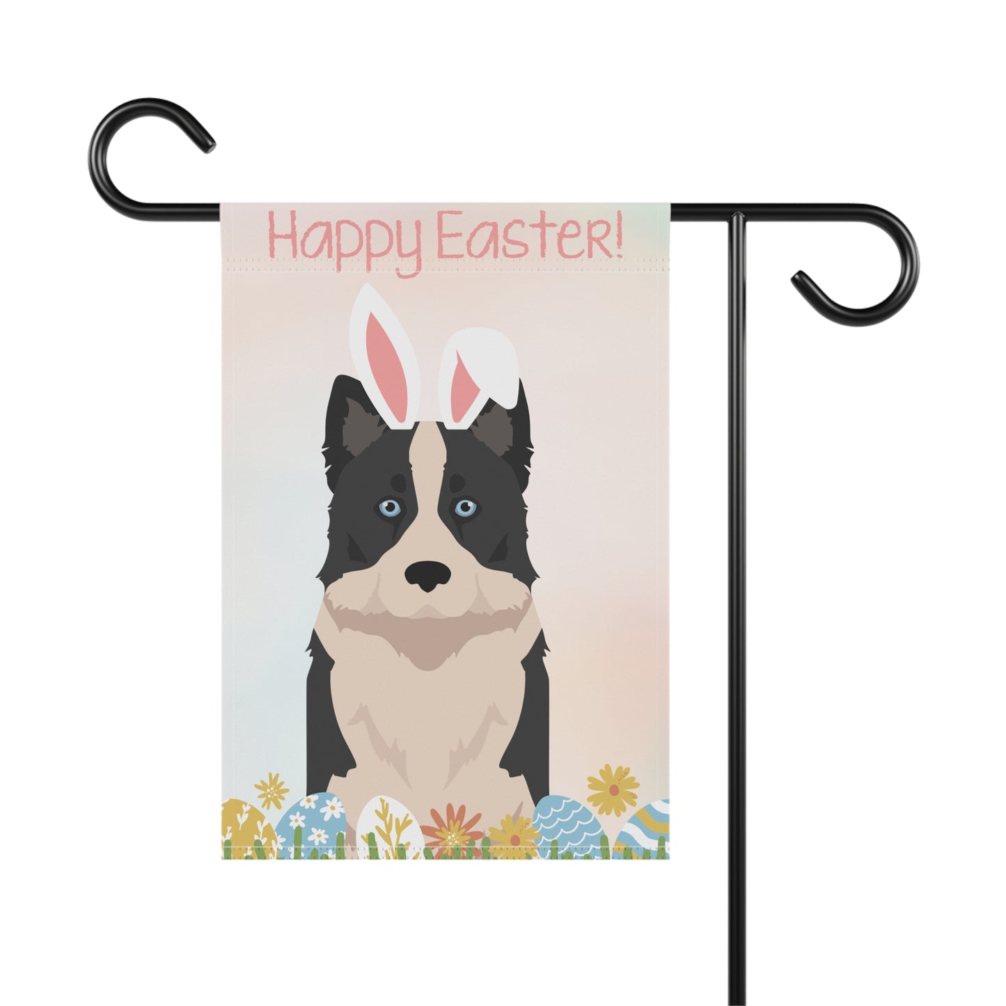 Yakutian Laika Dog Happy Easter Garden Flag