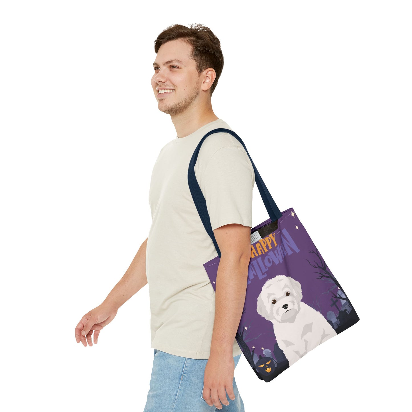 Toy Poodle Dog Happy Halloween Tote Bag 16x16