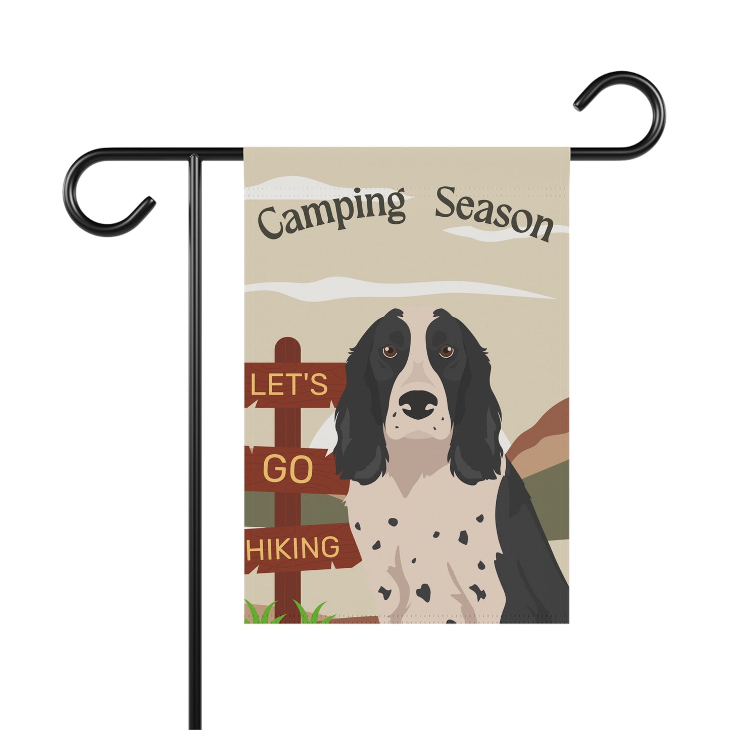 Russian Spaniel Dog Camping Garden Flag