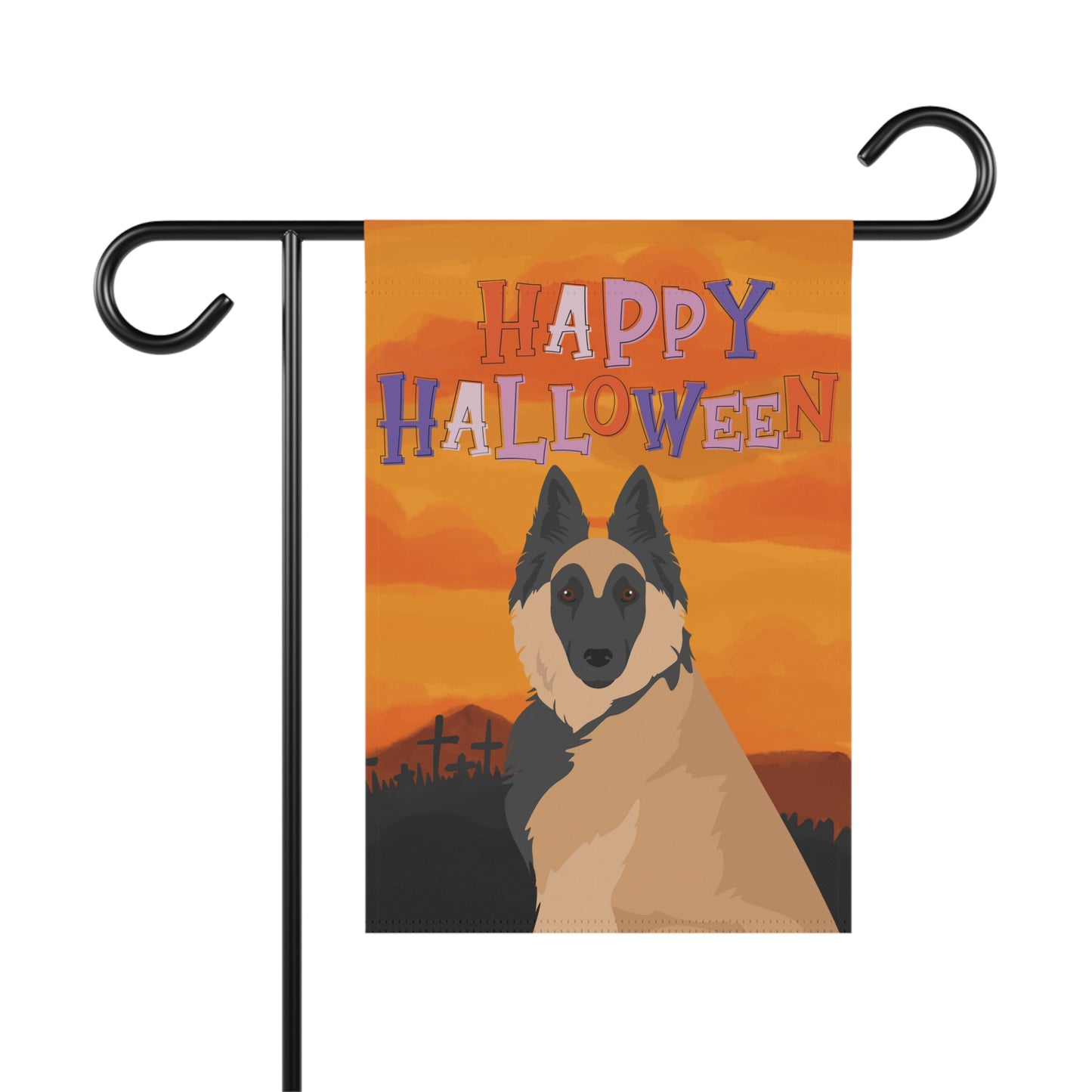 Belgian Tervuren Dog Halloween Garden Flag