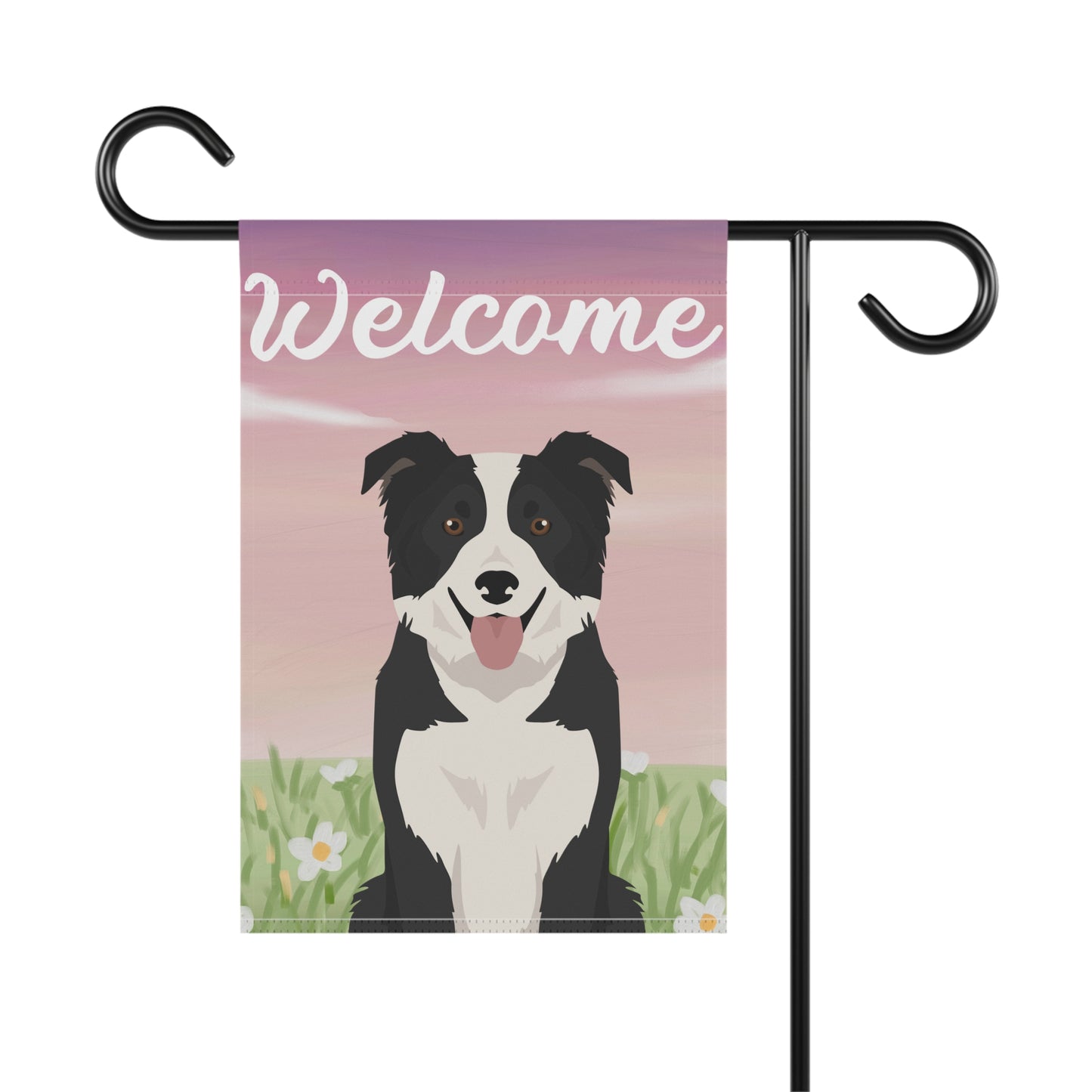 Border Collie Dog Welcome Garden Flag