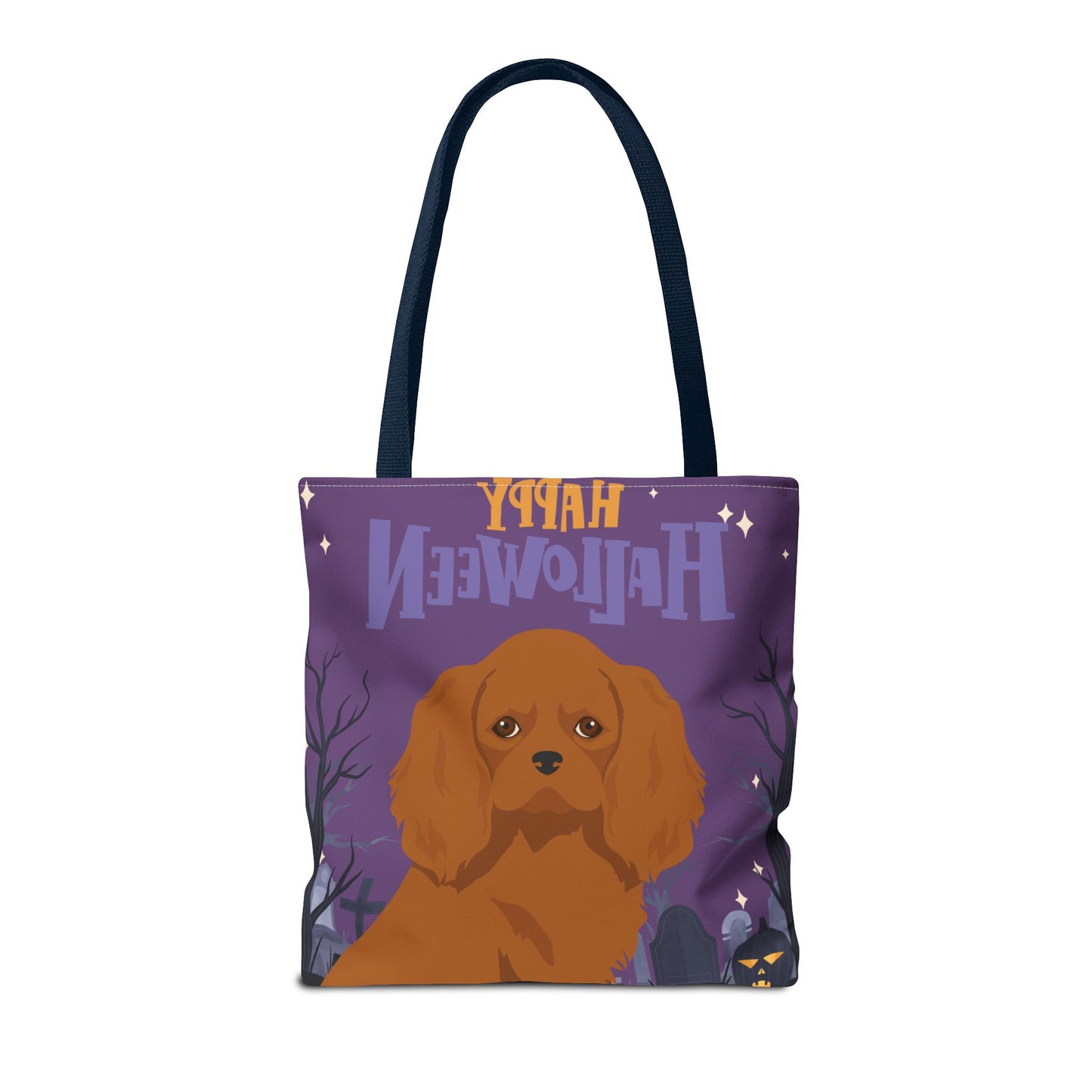 Cavalier King Charlre Spaniel Dog Happy Halloween Tote Bag 16x16