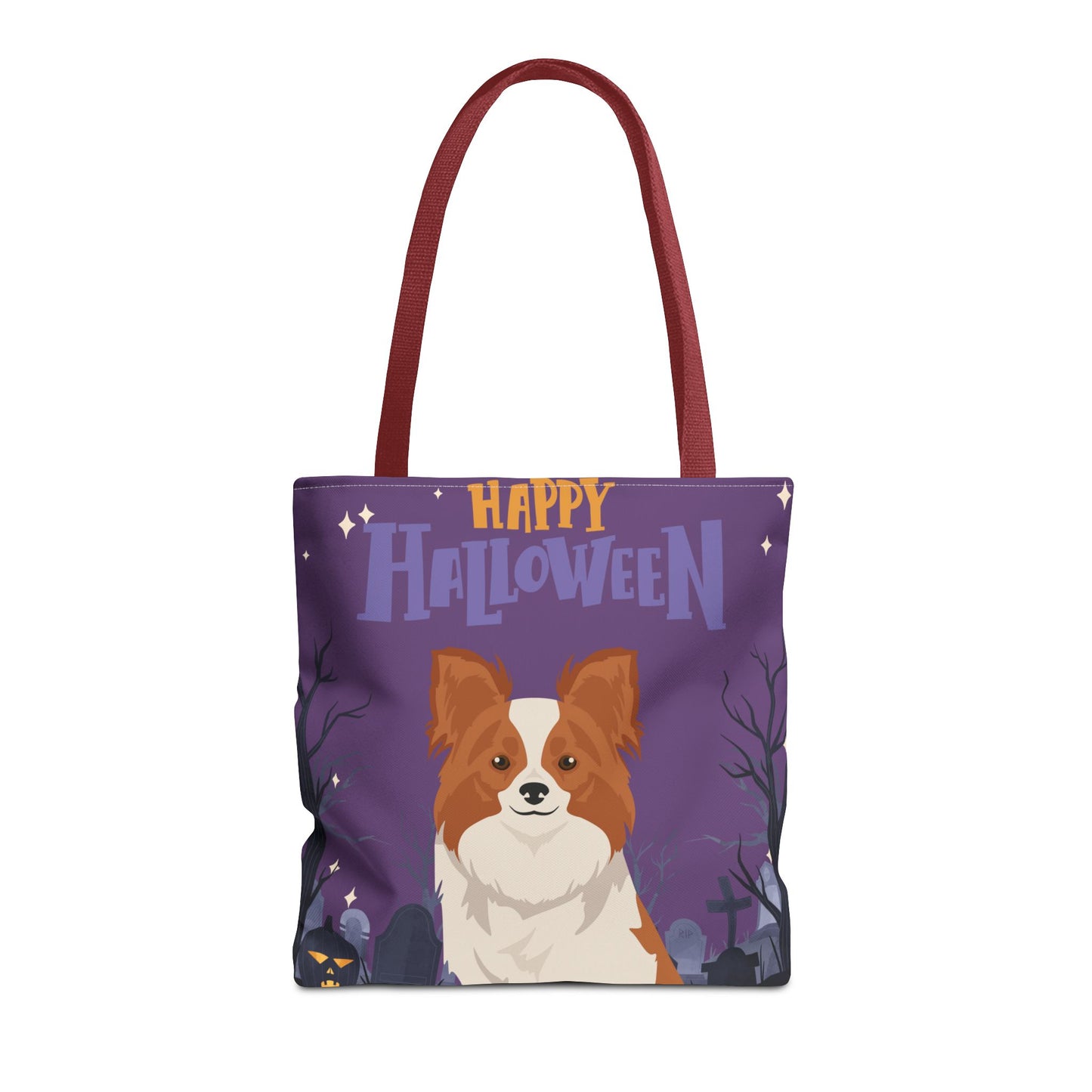 Papillon Dog Happy Halloween Tote Bag 16x16