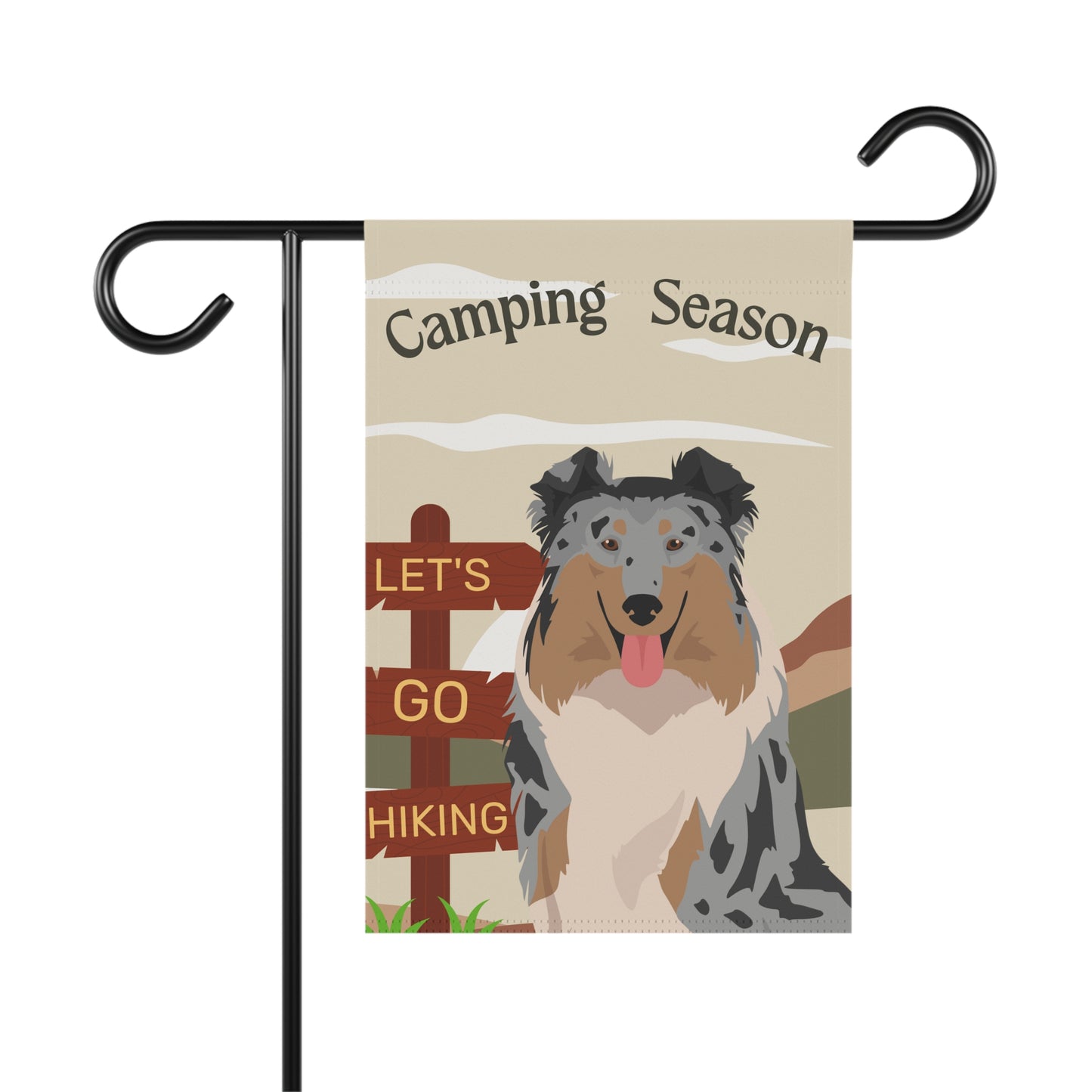 Collie Dog Camping Garden Flag