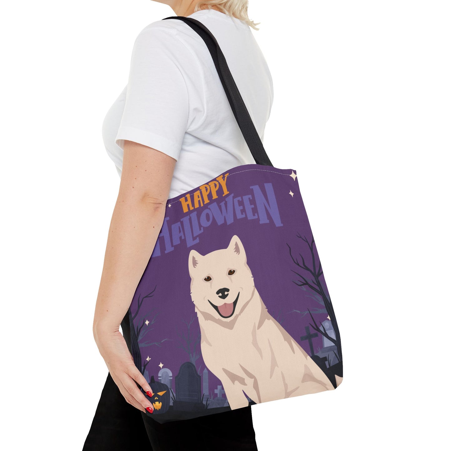 Kishu Ken Dog Happy Halloween Tote Bag 16x16
