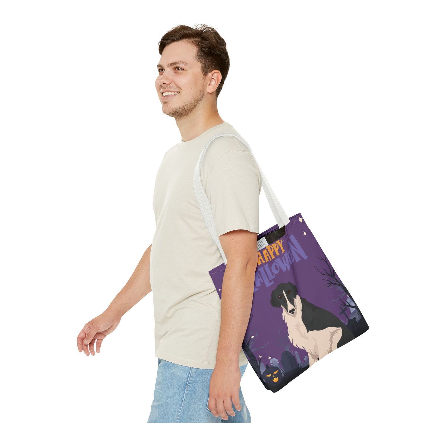 Borzoi Dog Happy Halloween Tote Bag 16x16