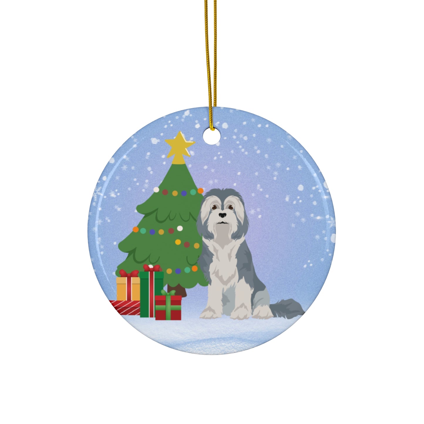 Lowchen Dog Christmas Ceramic Ornament