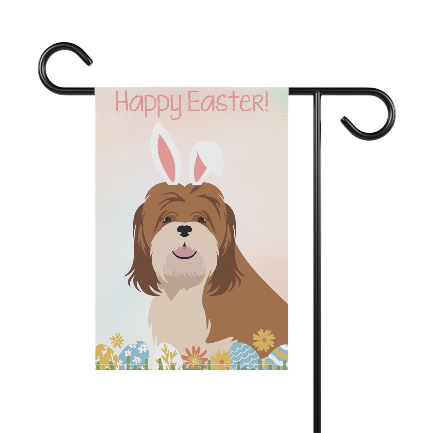 Lhasa Apso Dog Happy Easter Garden Flag