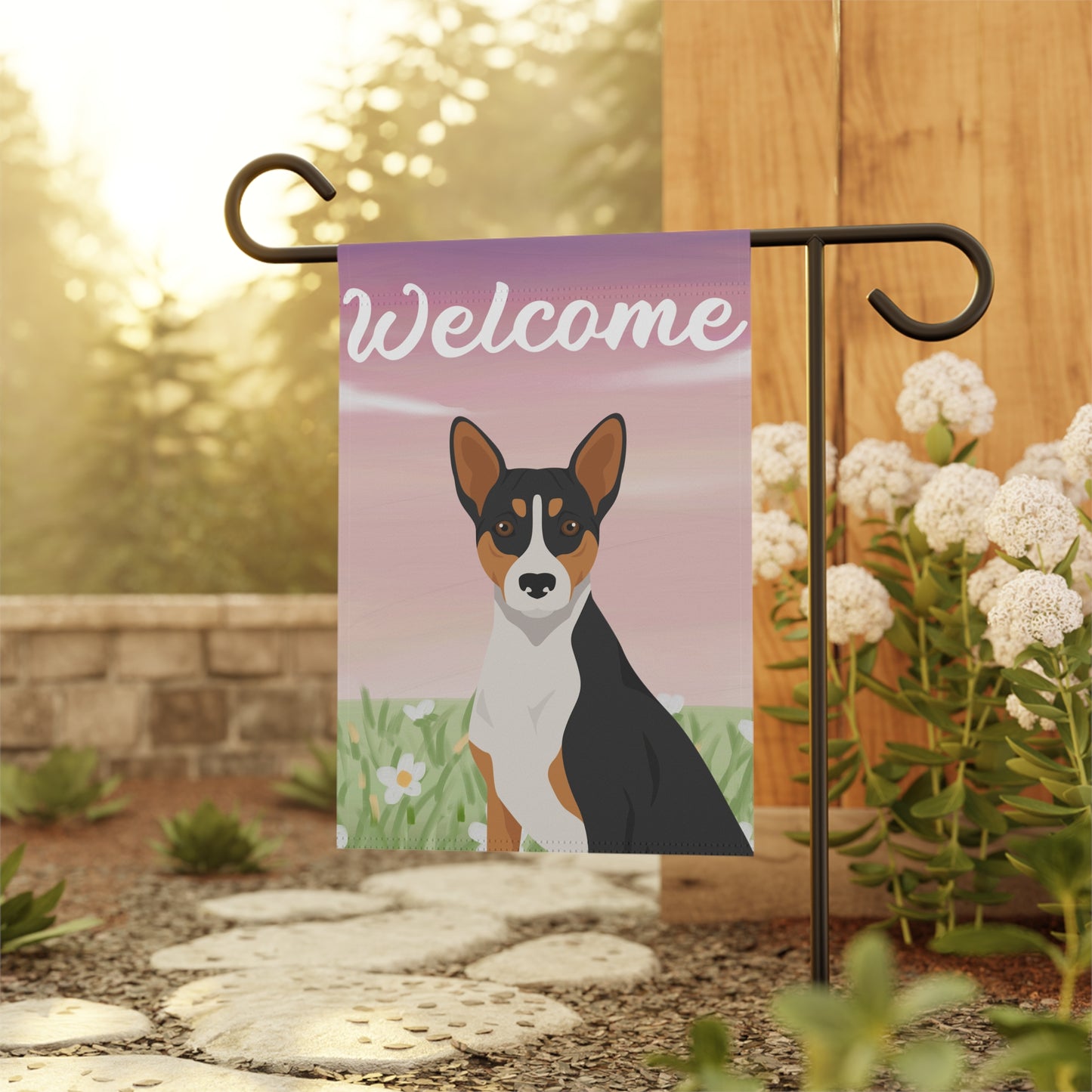 Basenji Dog Welcome Garden Flag