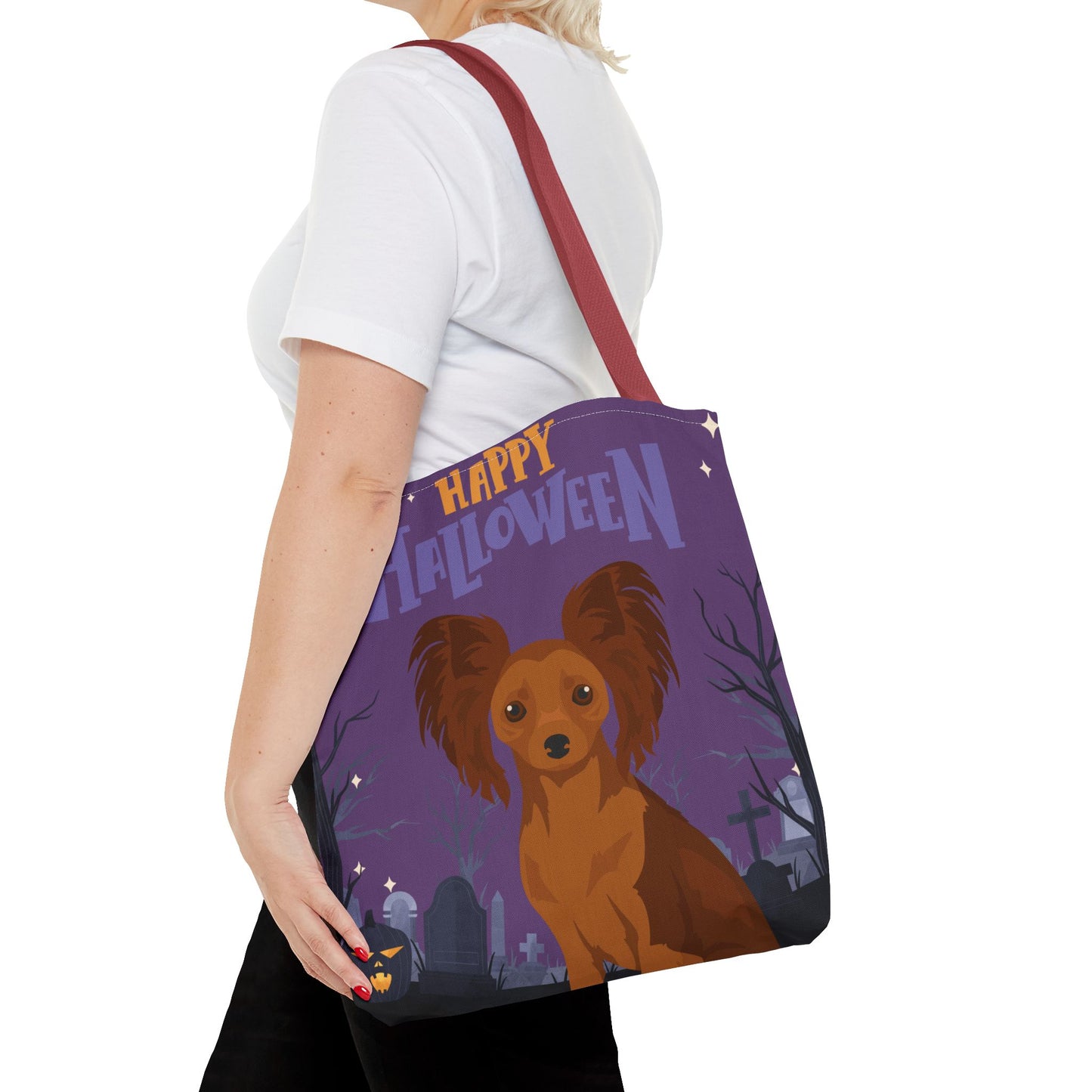 Russian Toy Terrier Dog Happy Halloween Tote Bag 16x16
