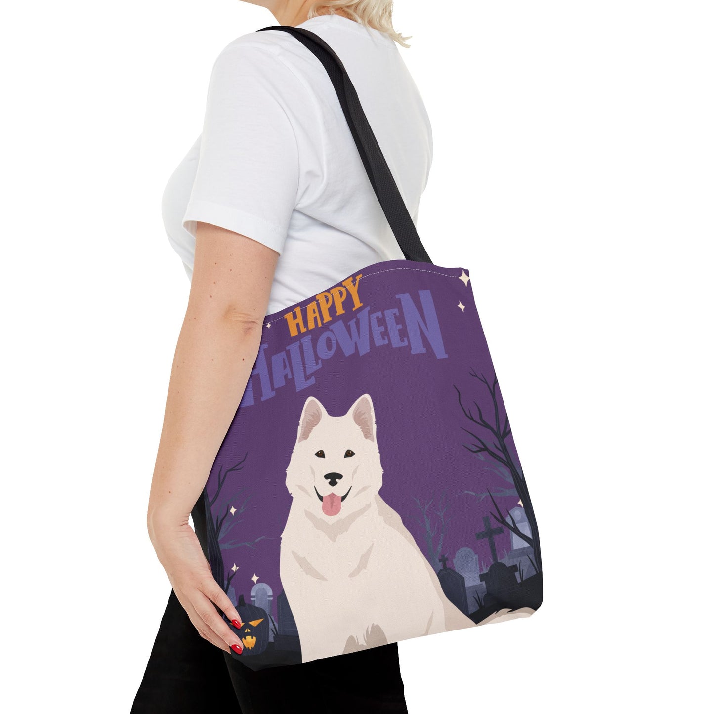 Alaskan Malamute Dog Happy Halloween Tote Bag 16x16