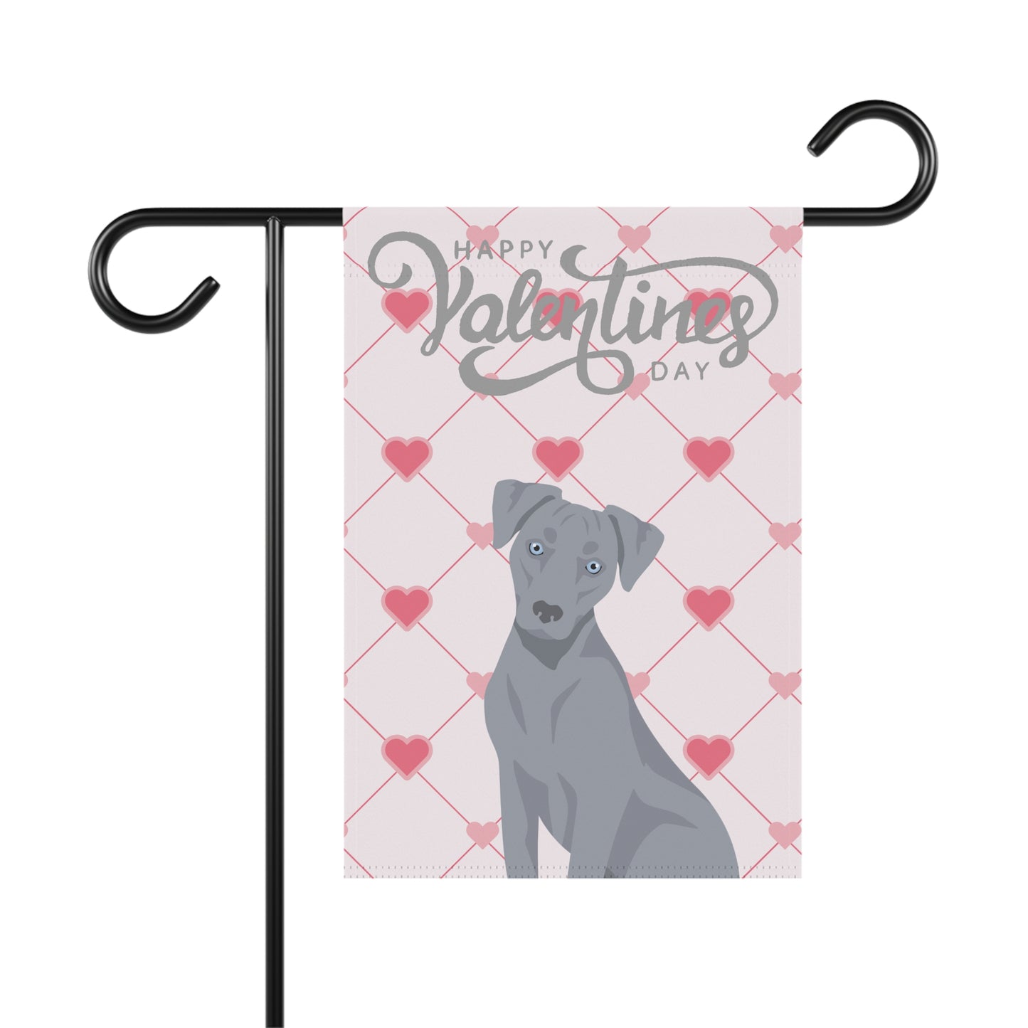 Blue Lacy Dog Valentines Day Garden Flag