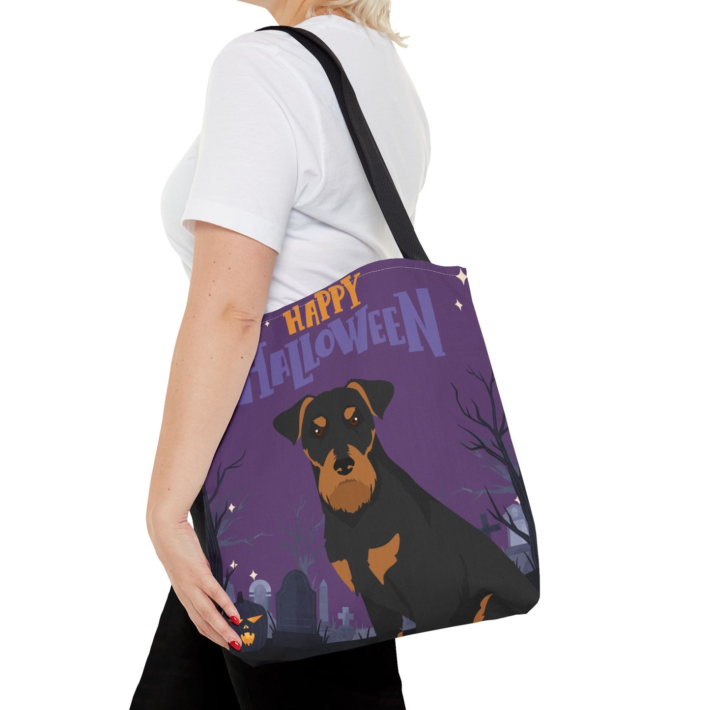 Jadgterrier Dog Happy Halloween Tote Bag 16x16