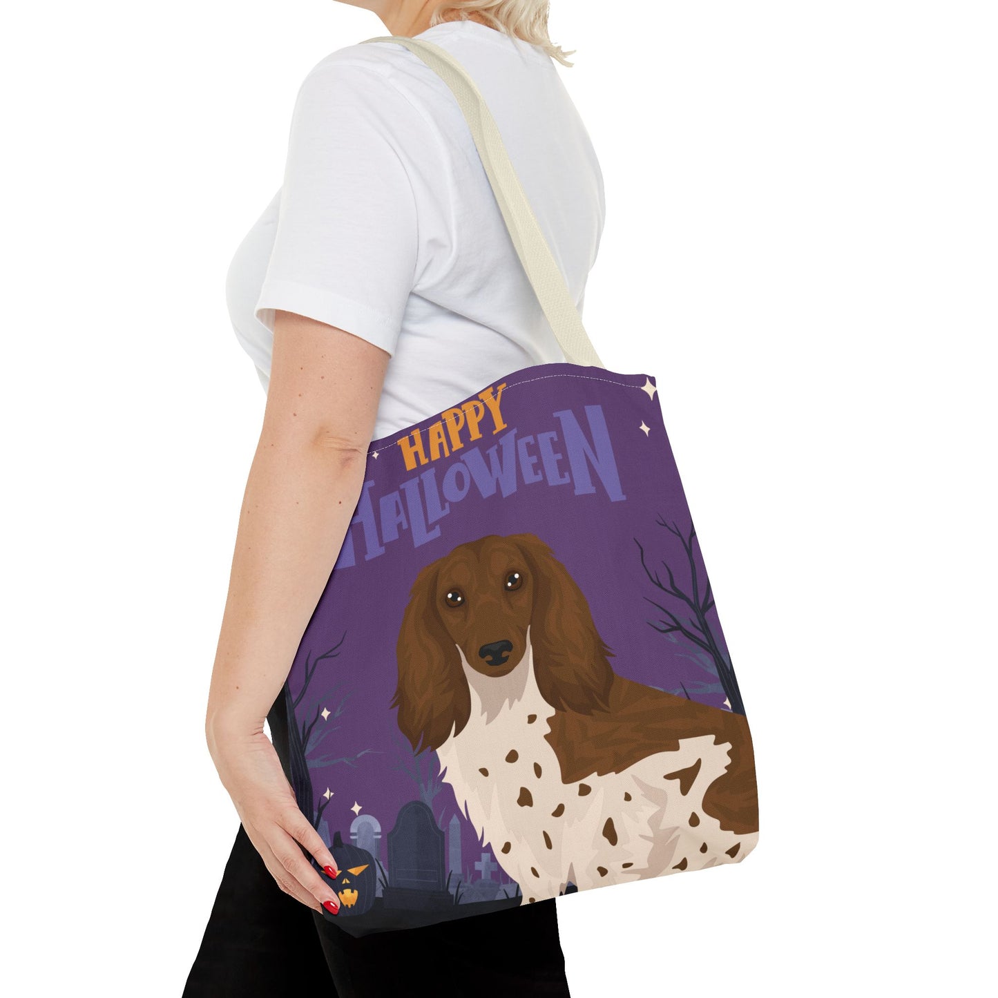 Dachshund Dog Happy Halloween Tote Bag 16x16