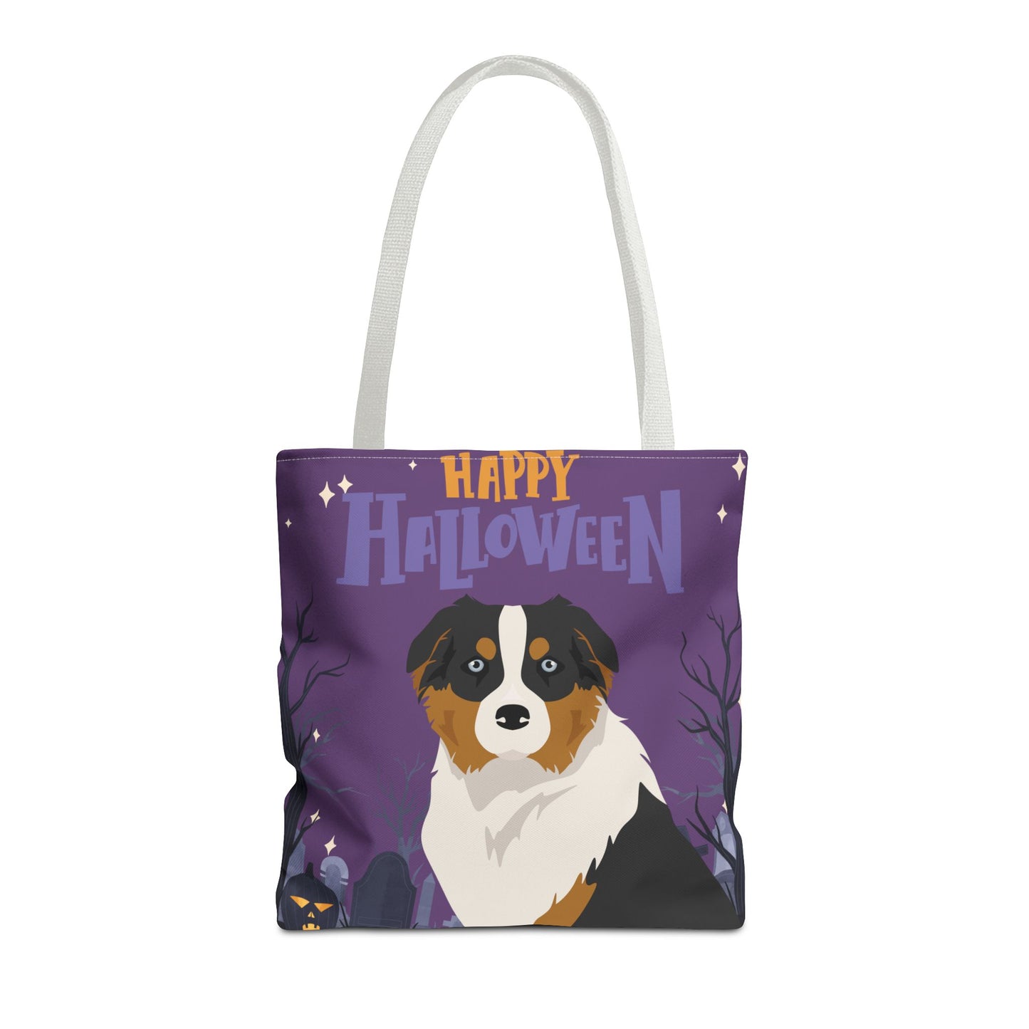 Australian Shepherd Dog Happy Halloween Tote Bag 16x16