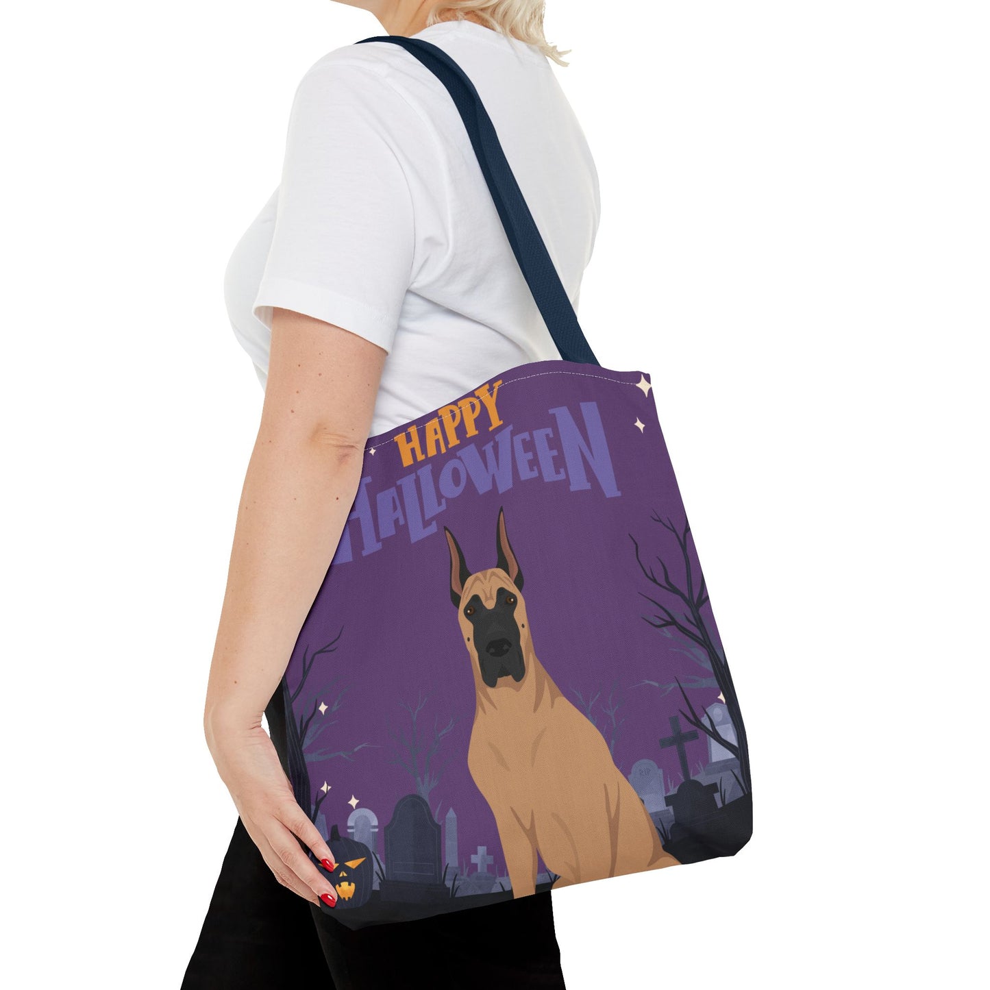 Great Dane Dog Happy Halloween Tote Bag 16x16