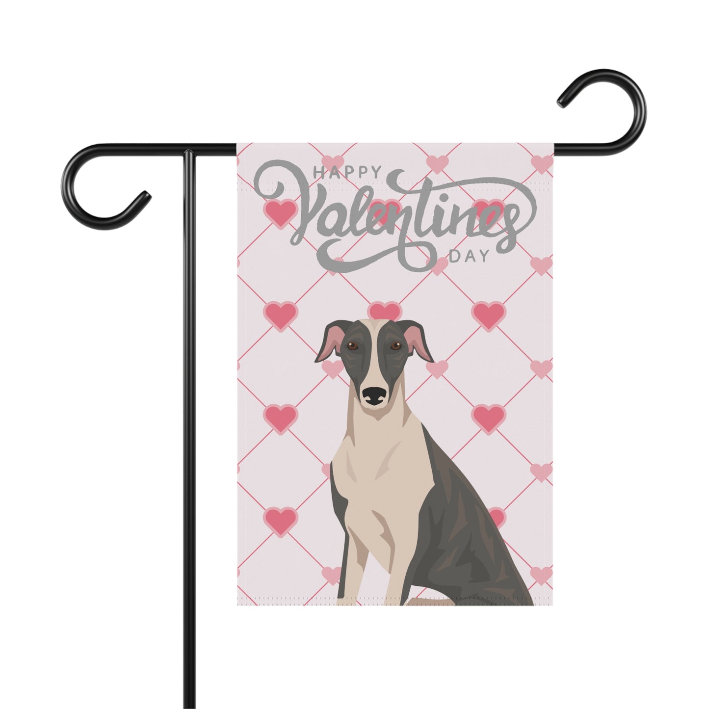 Greyhound Dog Valentines Day Garden Flag
