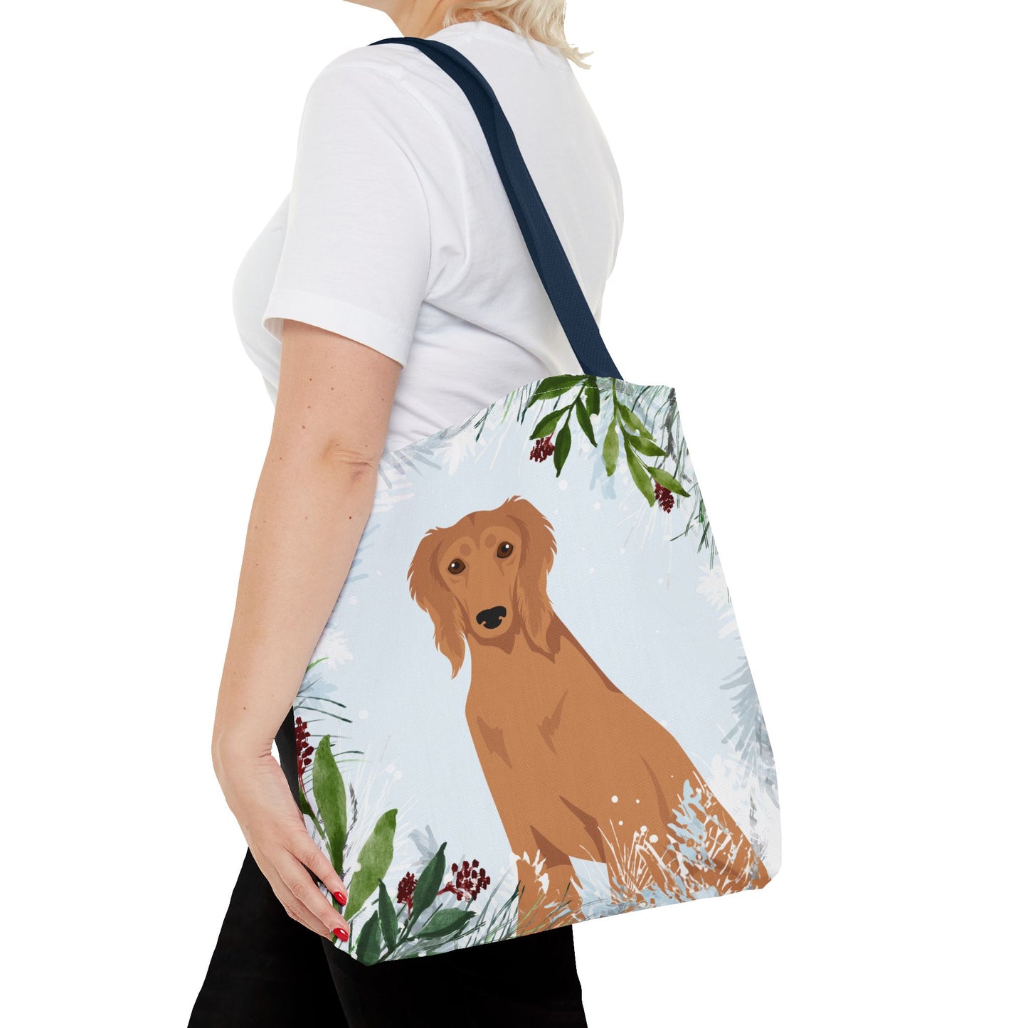 Saluki Dog Christmas Holiday Tote Bag 16x16