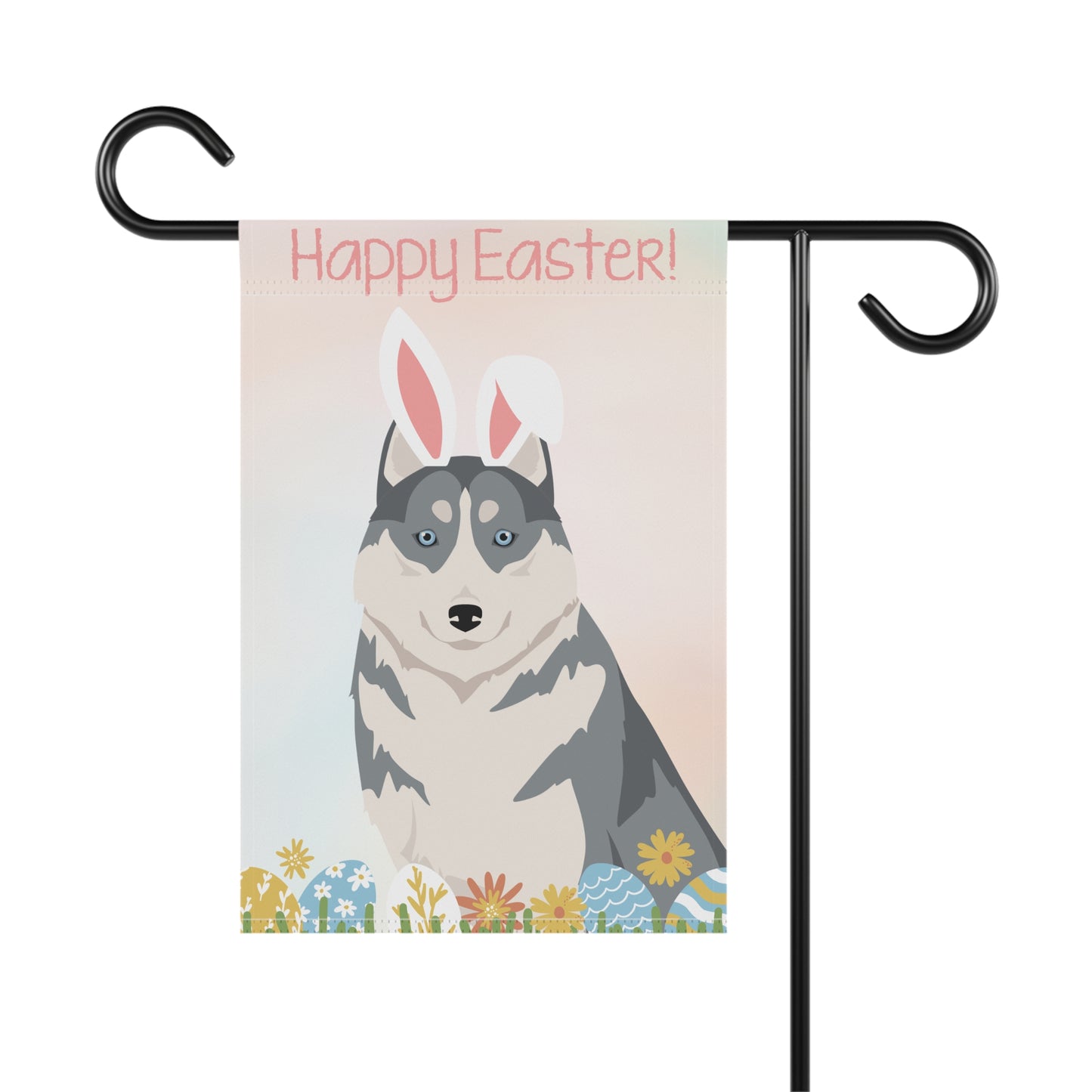Siberian Husky Dog Happy Easter Garden Flag