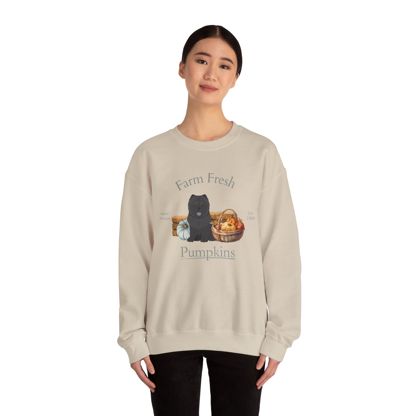 Chow Chow Dog Fall Farm Fresh Unisex Heavy Blend Crewneck Sweatshirt