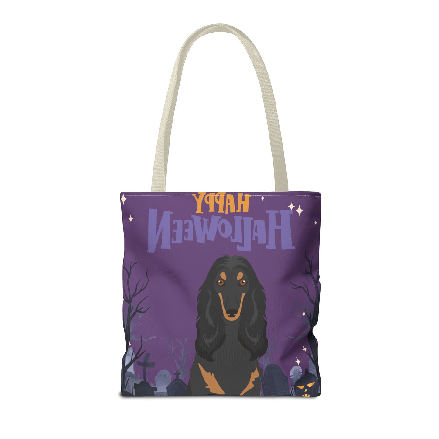 Afghan Hound Dog Happy Halloween Tote Bag 16x16