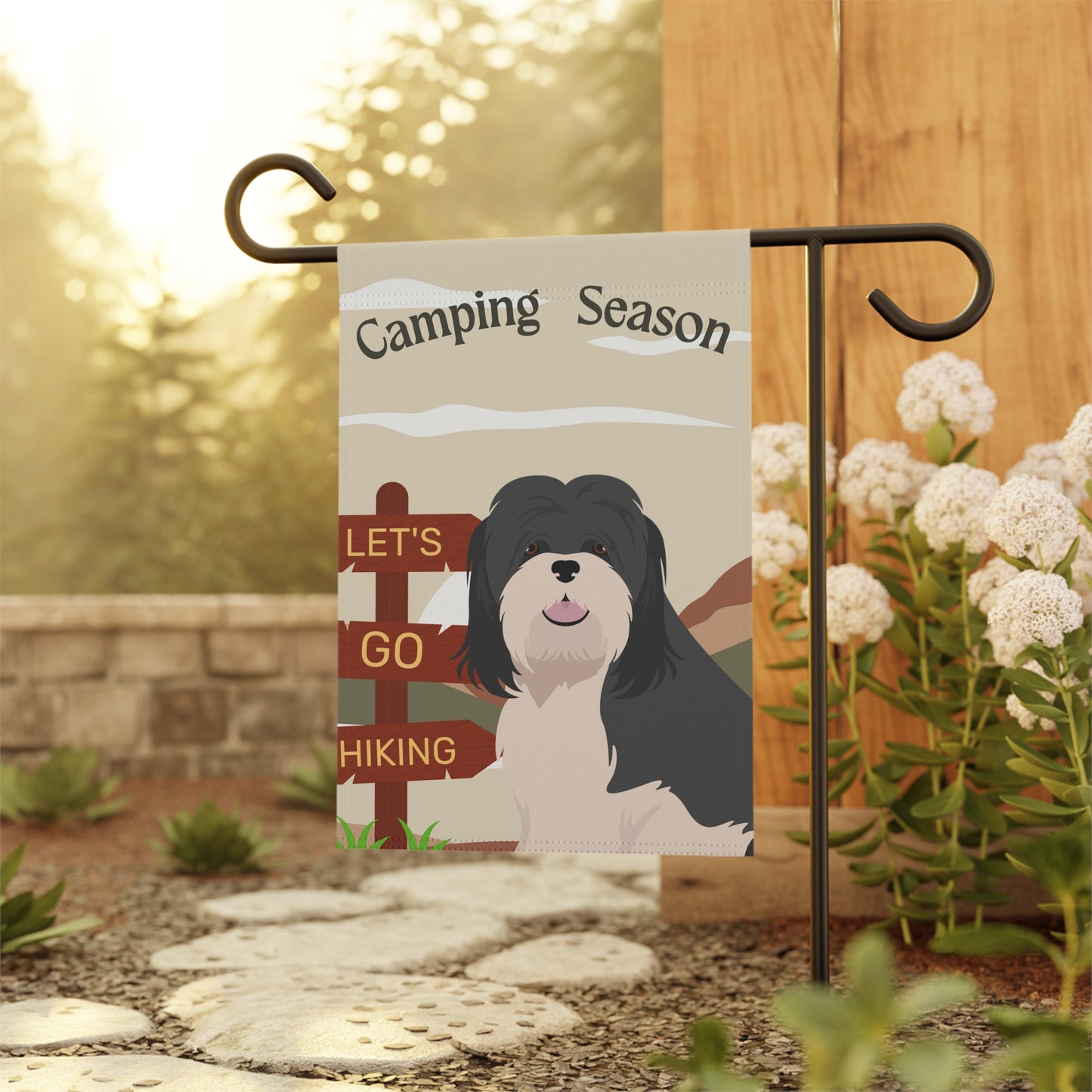 Lhasa Apso Dog Camping Garden Flag