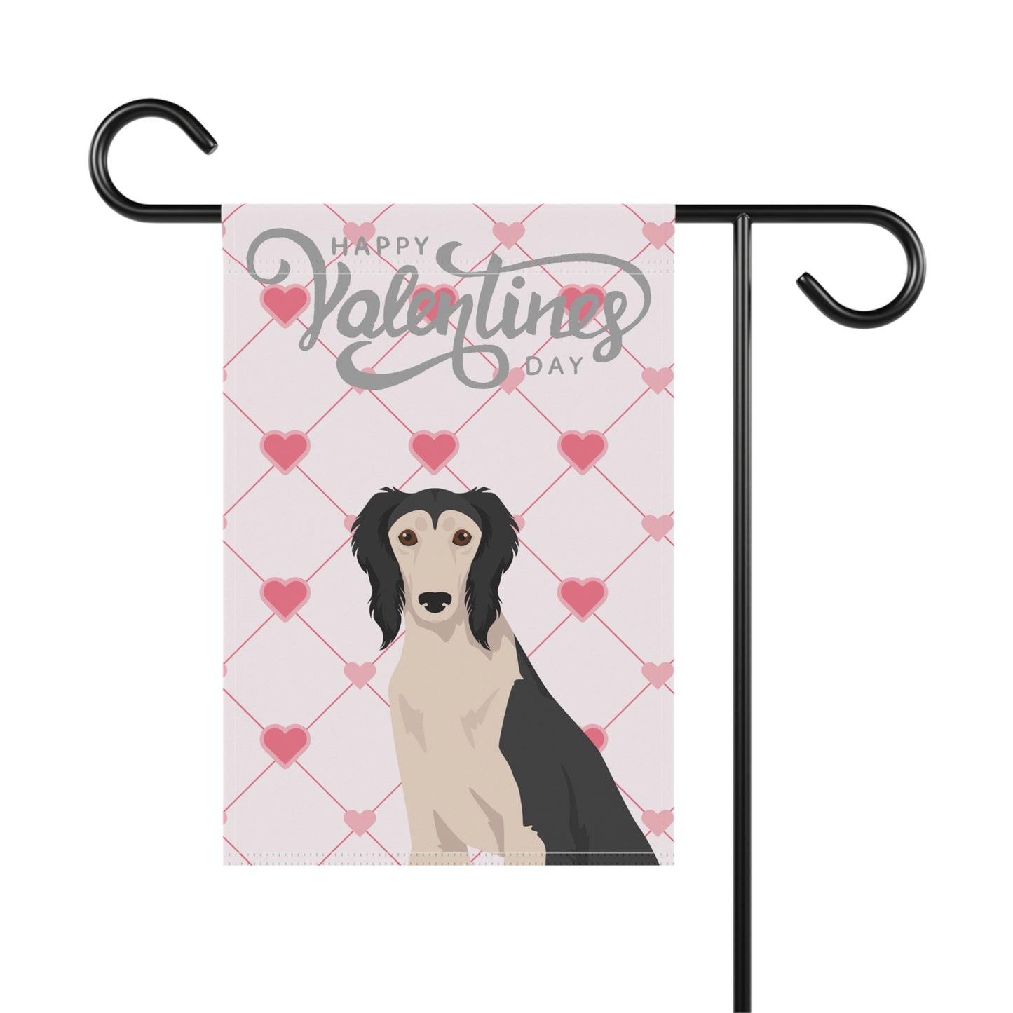 Saluki Dog Valentines Day Garden Flag