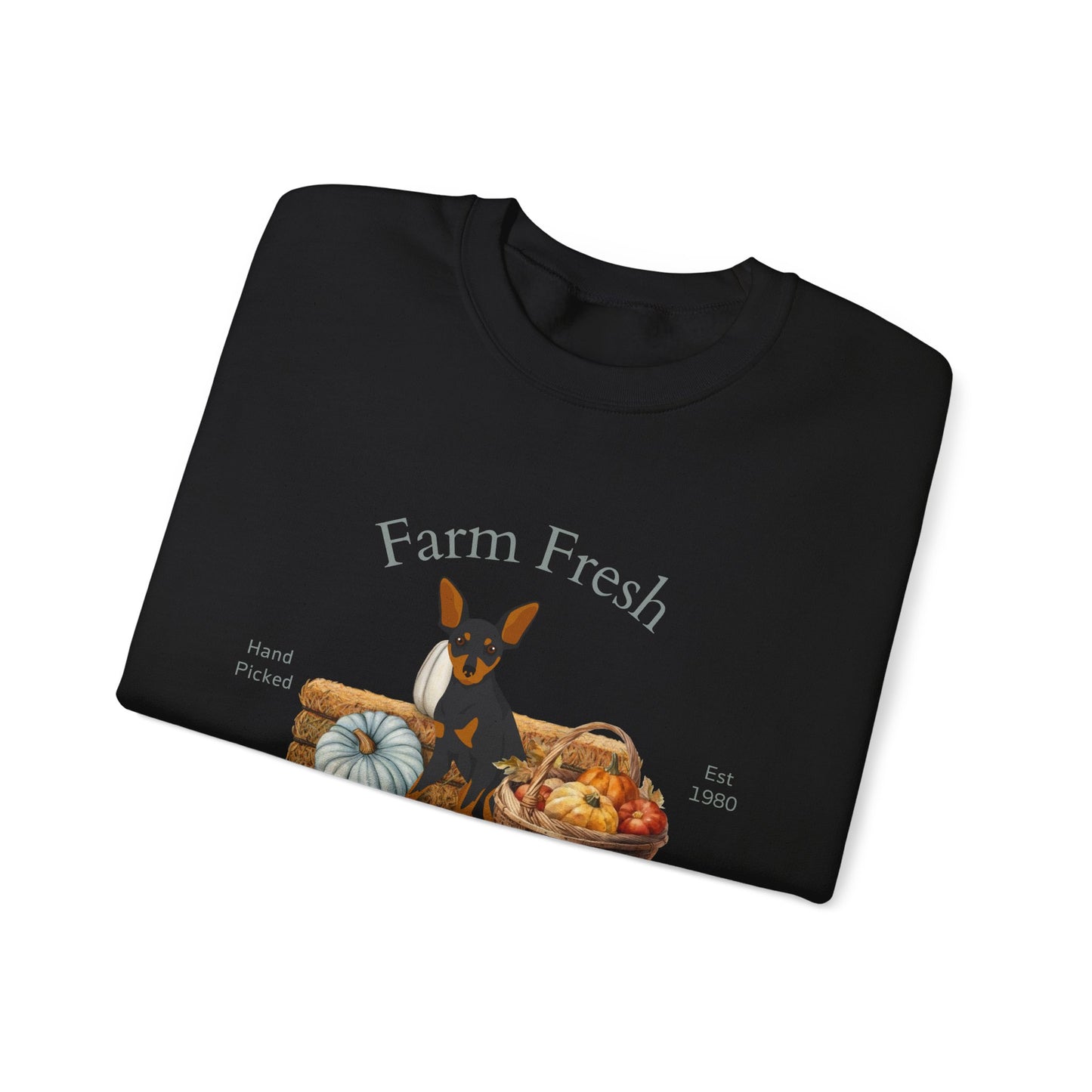 Miniature Pinscher Dog Fall Farm Fresh Unisex Heavy Blend Crewneck Sweatshirt