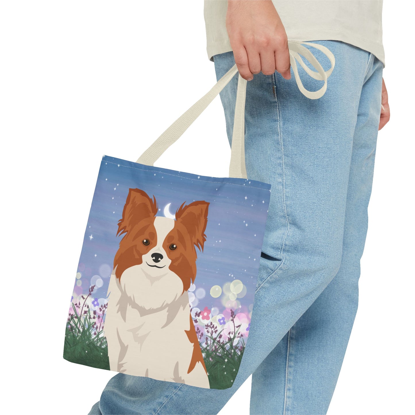 Papillon Dog Tote Bag 13x13