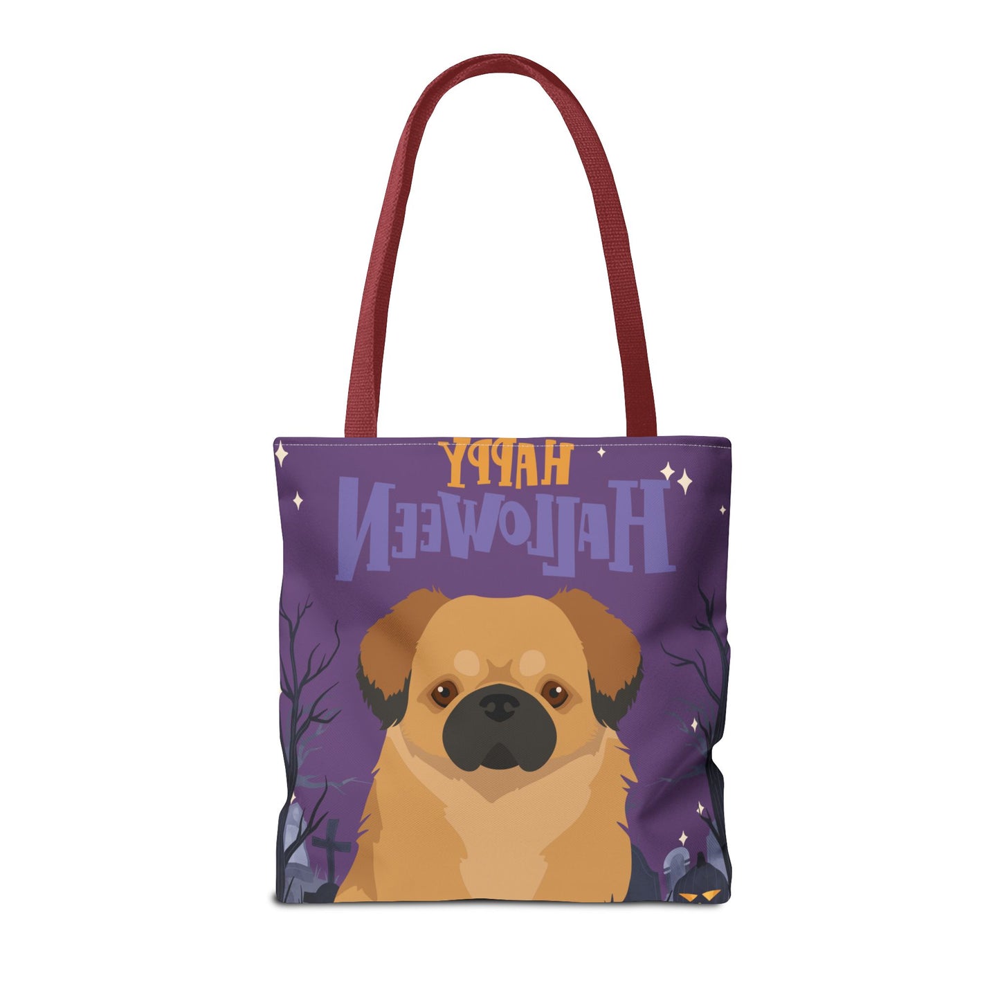 Tibetan Spaniel Dog Happy Halloween Tote Bag 16x16