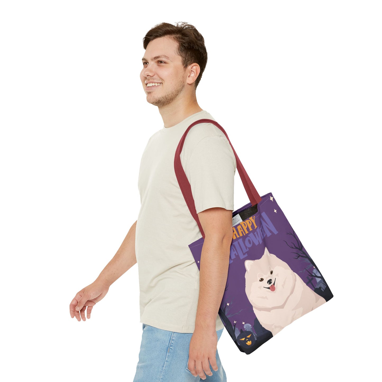 Pomeranian Dog Happy Halloween Tote Bag 16x16