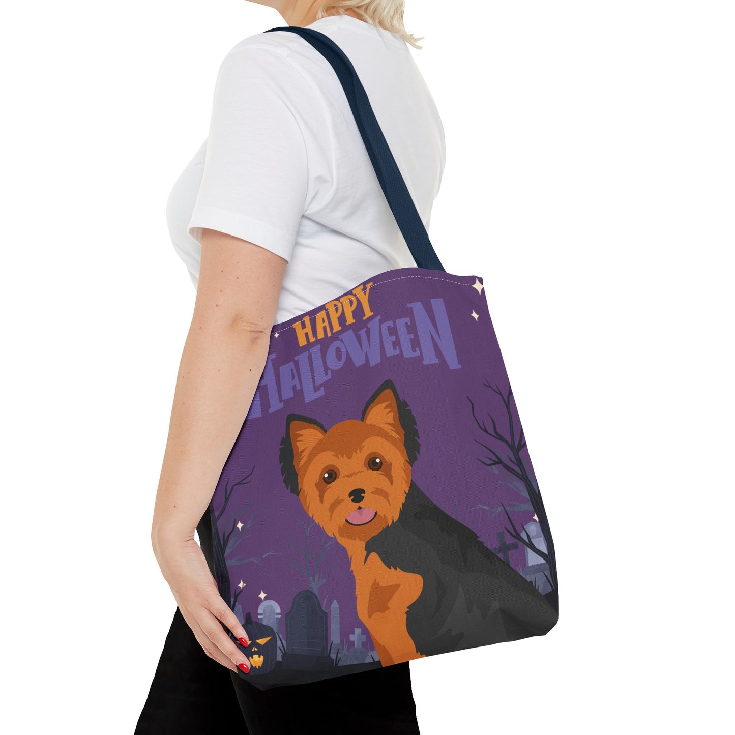 Yorkshire Terrier Dog Happy Halloween Tote Bag 16x16