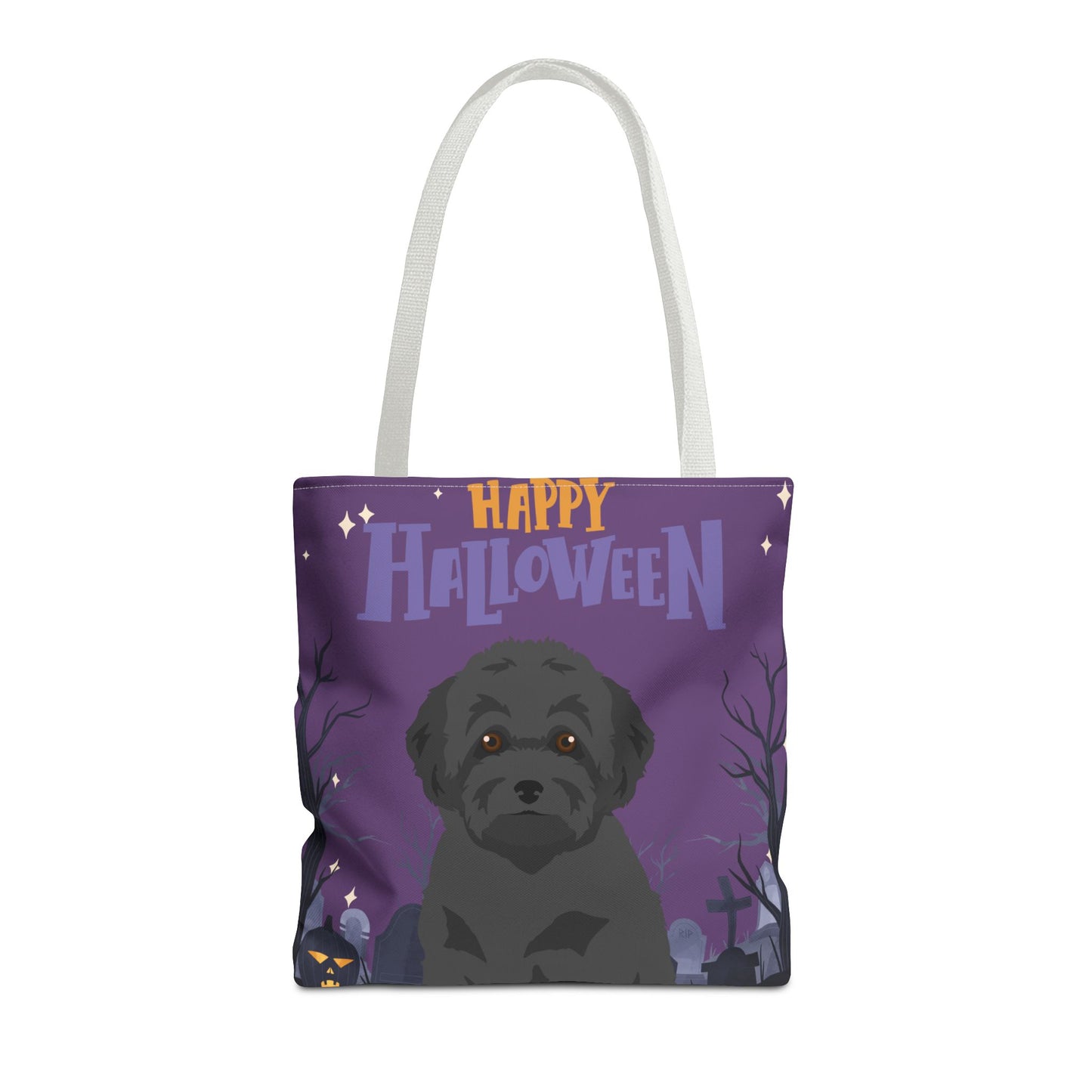 Toy Poodle Dog Happy Halloween Tote Bag 16x16