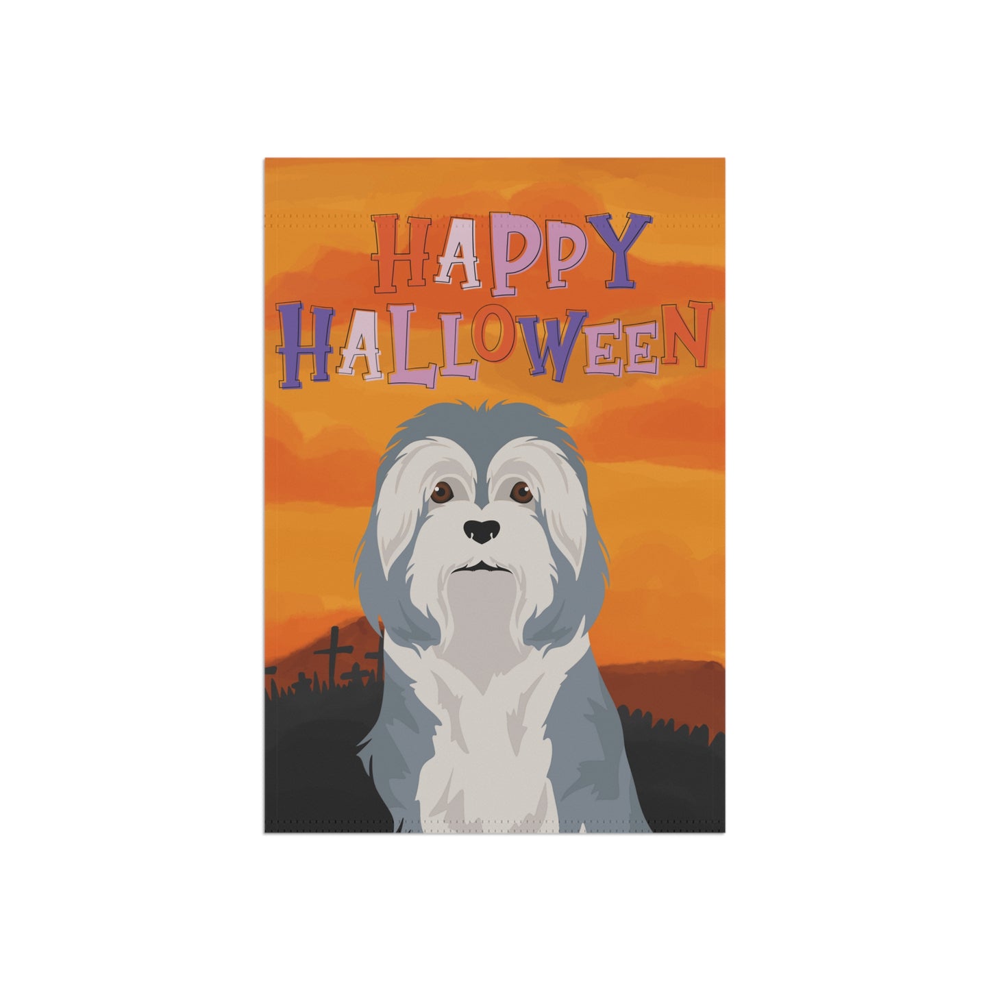 Lowchen Dog Halloween Garden Flag