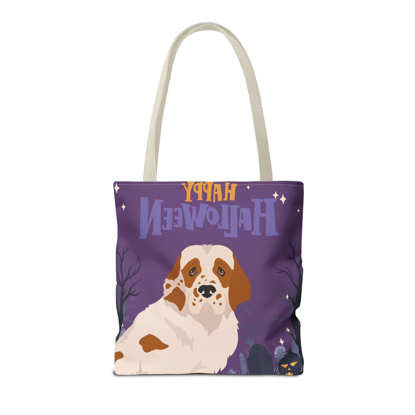 Clumber Spaniel Dog Happy Halloween Tote Bag 16x16