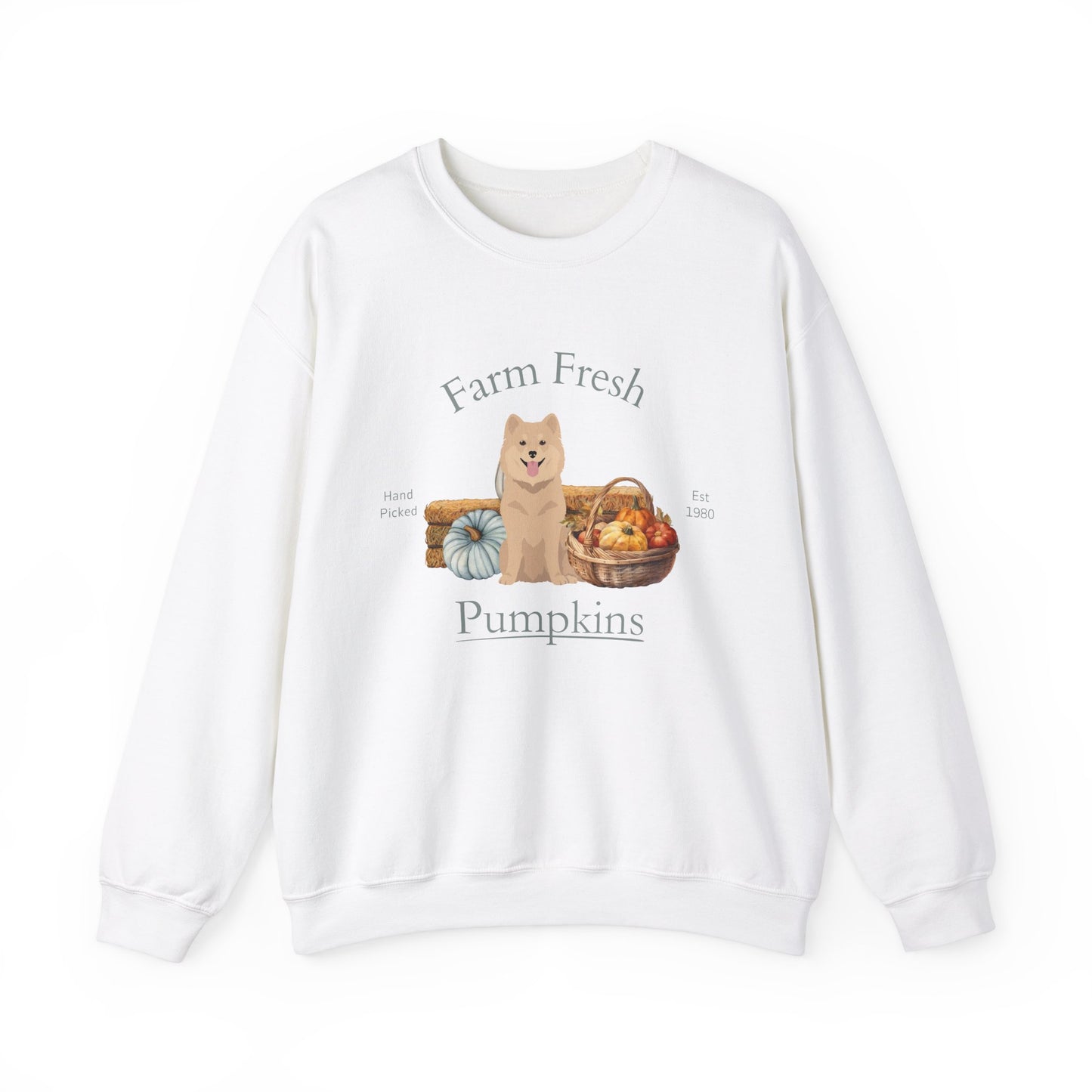 Finnish Lapphund Dog Fall Halloween Unisex Heavy Blend Crewneck Sweatshirt