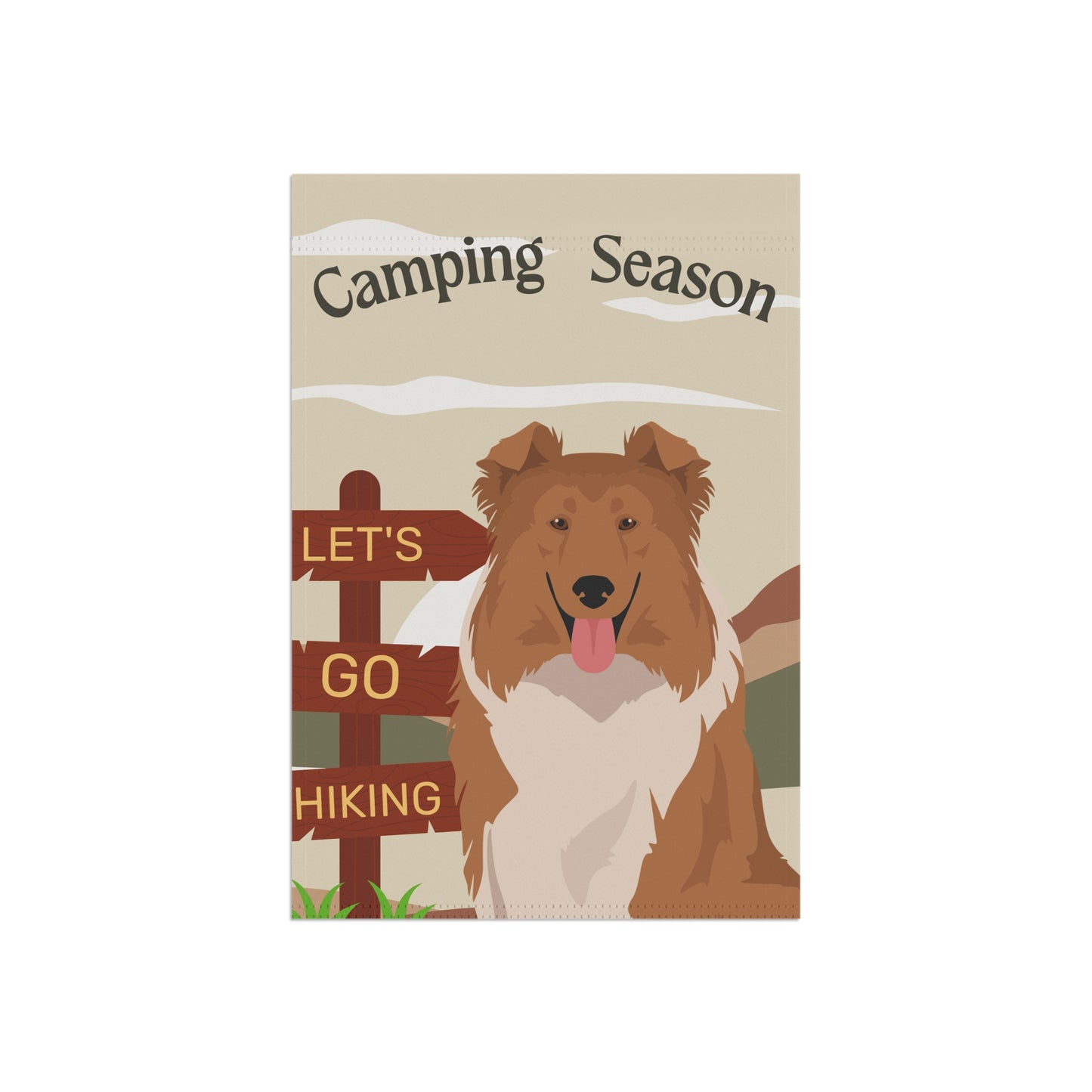 Collie Dog Camping Garden Flag