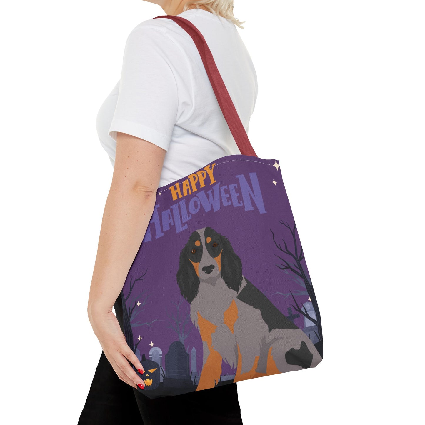 Picardy Spaniel Dog Happy Halloween Tote Bag 16x16