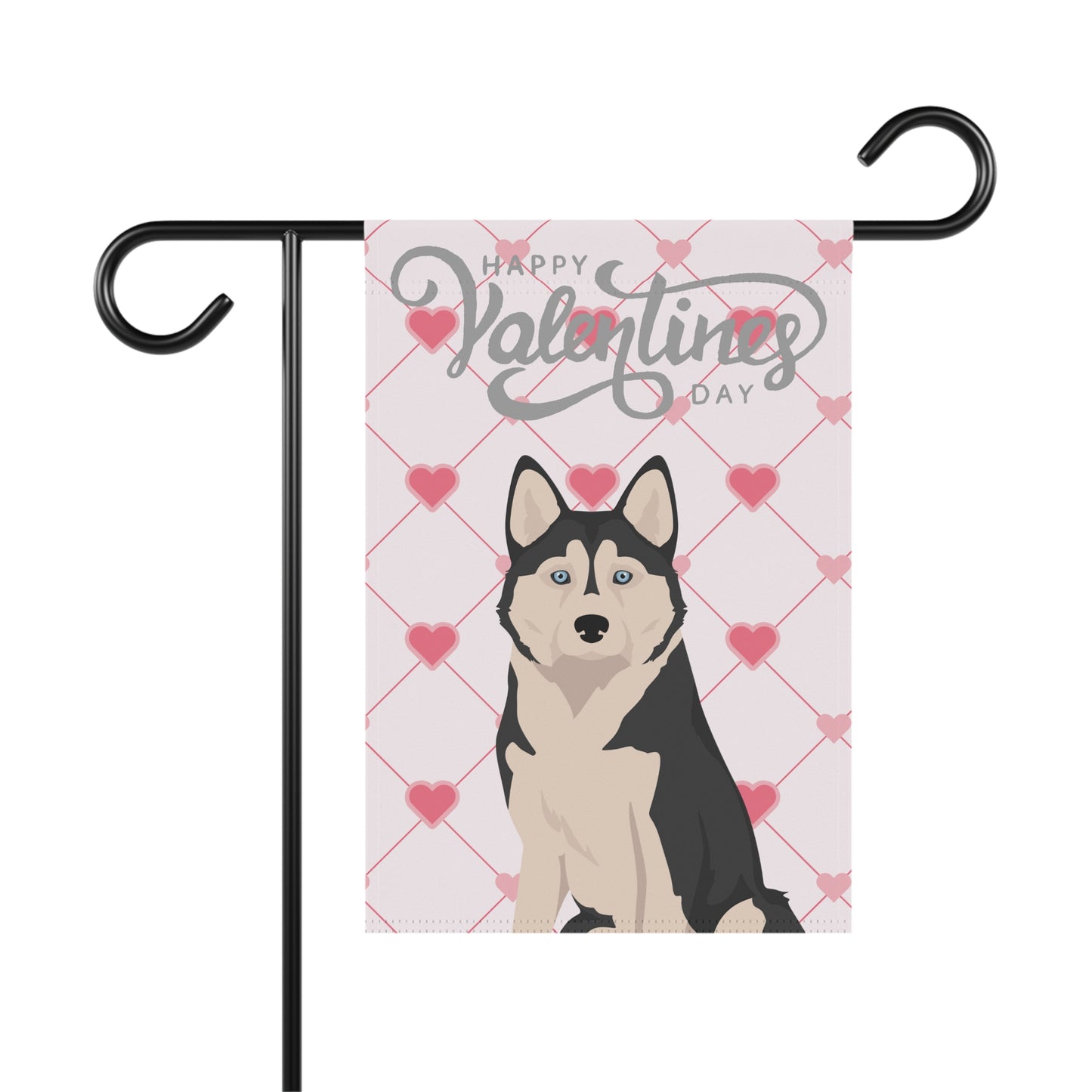 Alaskan Husky Dog Valentines Day Garden Flag