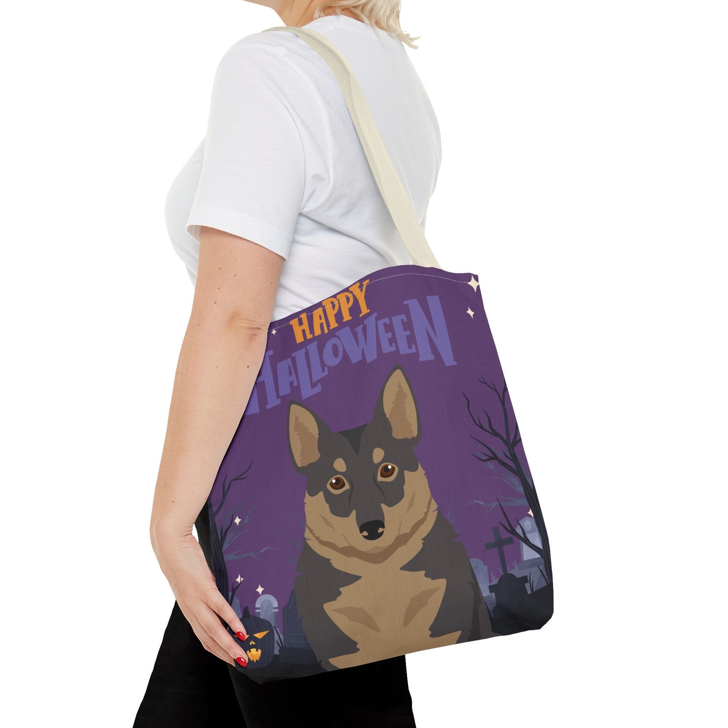Swedish Vallhund Dog Happy Halloween Tote Bag 16x16