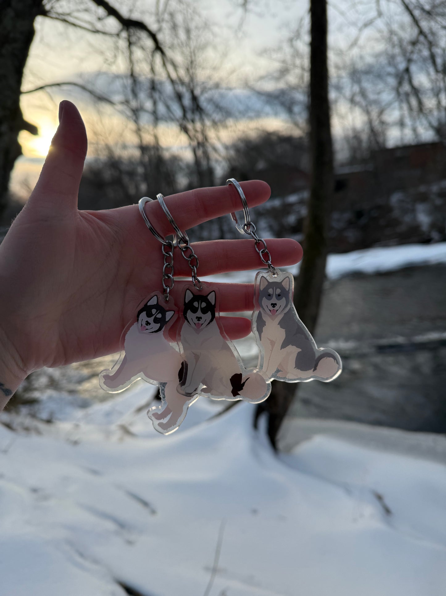 Canadian Inuit Dog 2.5in Acrylic Keychain