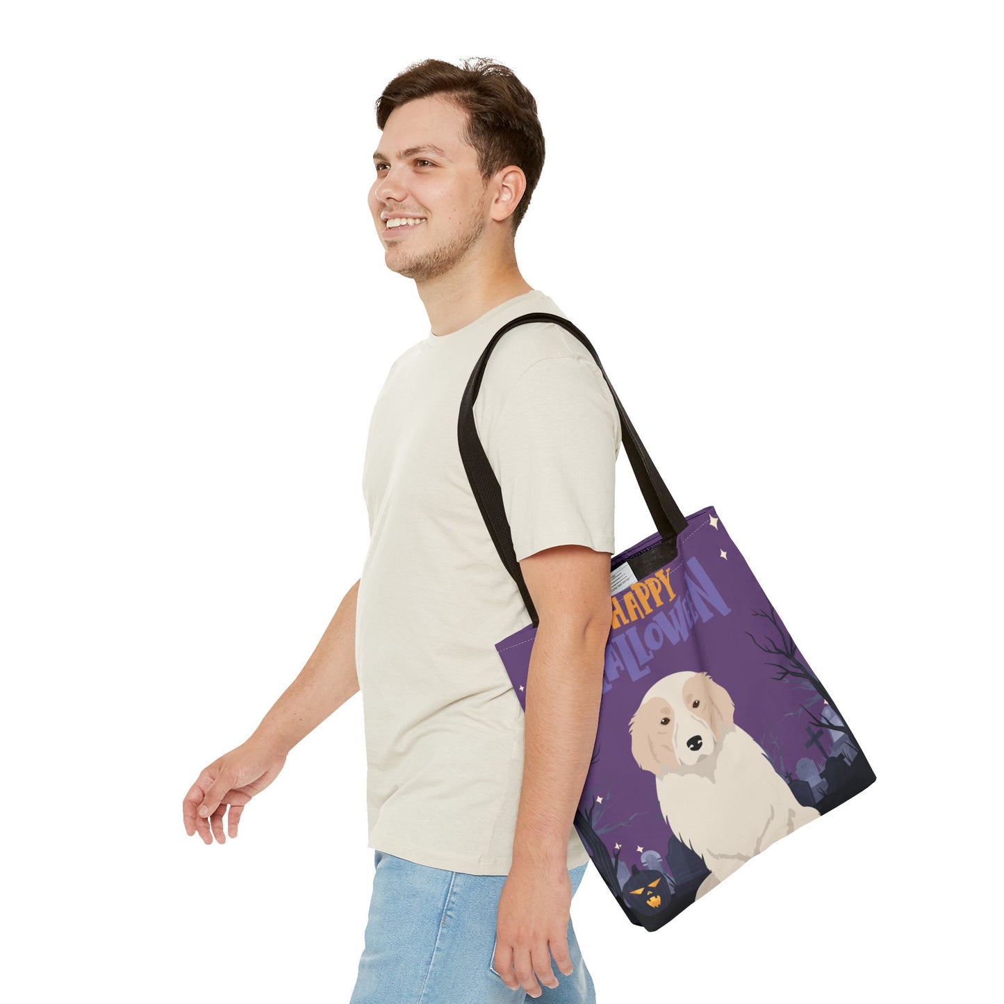 Great Pyrenees Dog Happy Halloween Tote Bag 16x16