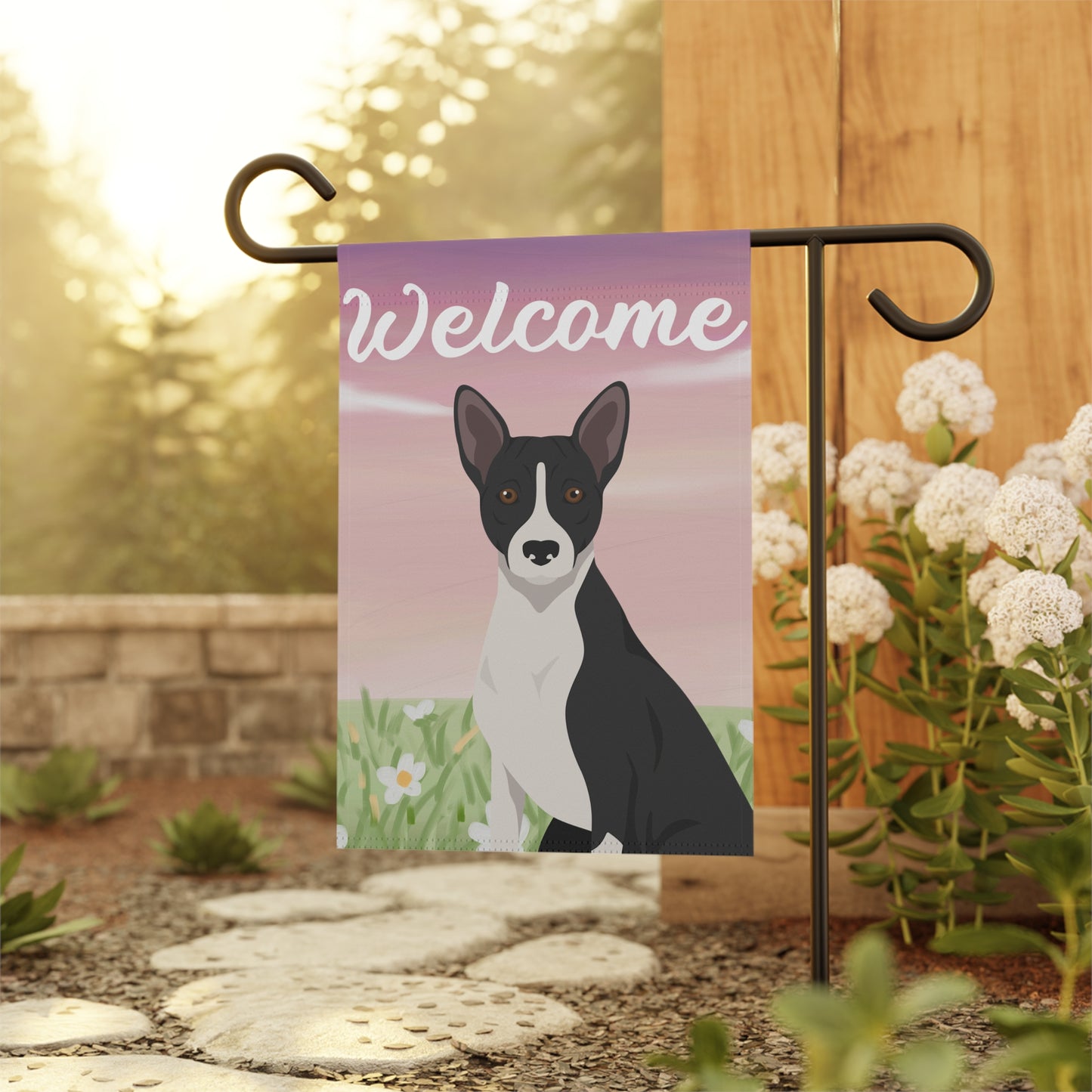 Basenji Dog Welcome Garden Flag